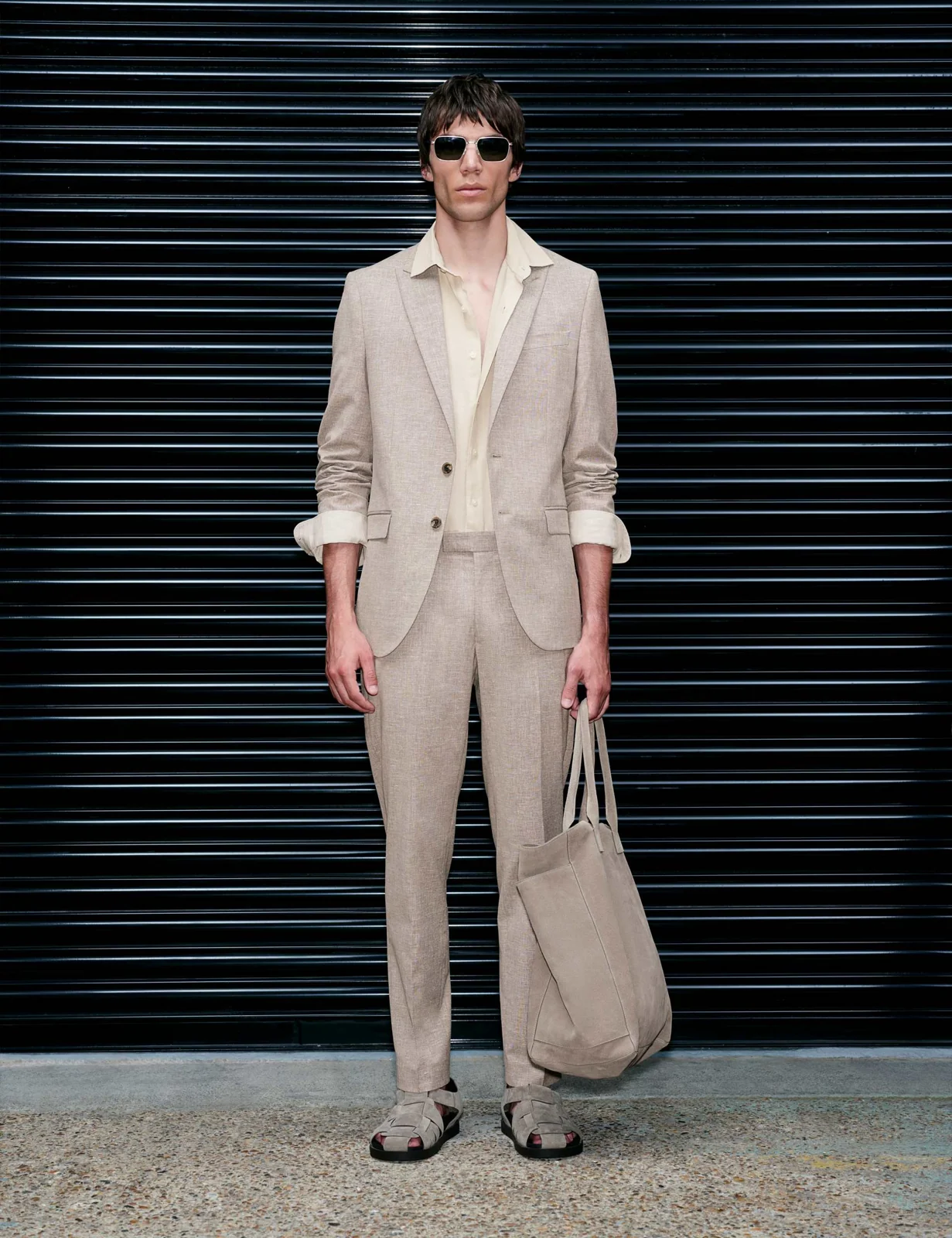 Slim Fit Linen Blend Stretch Suit Jacket thumbnail 7