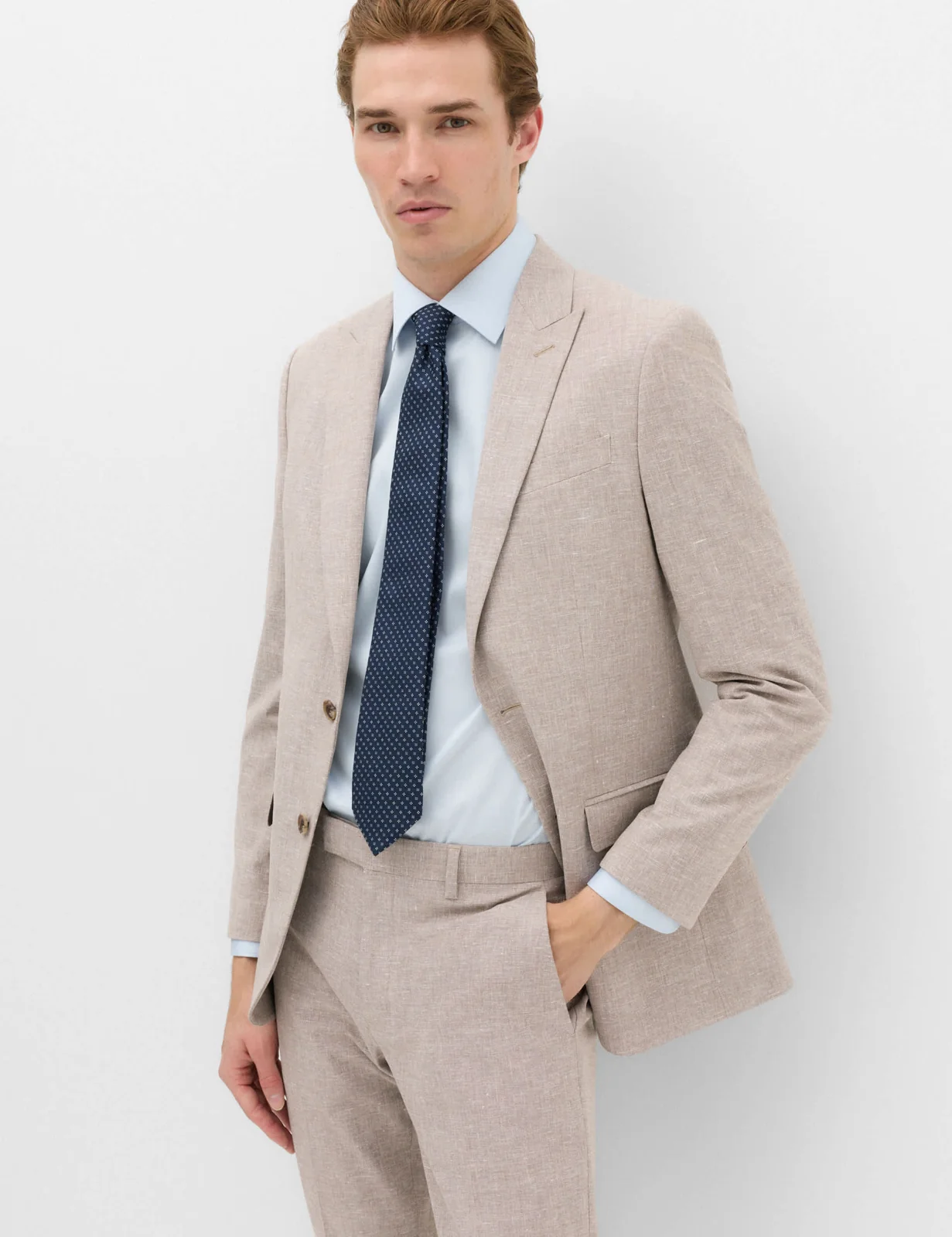 Slim Fit Linen Blend Stretch Suit Jacket primary image