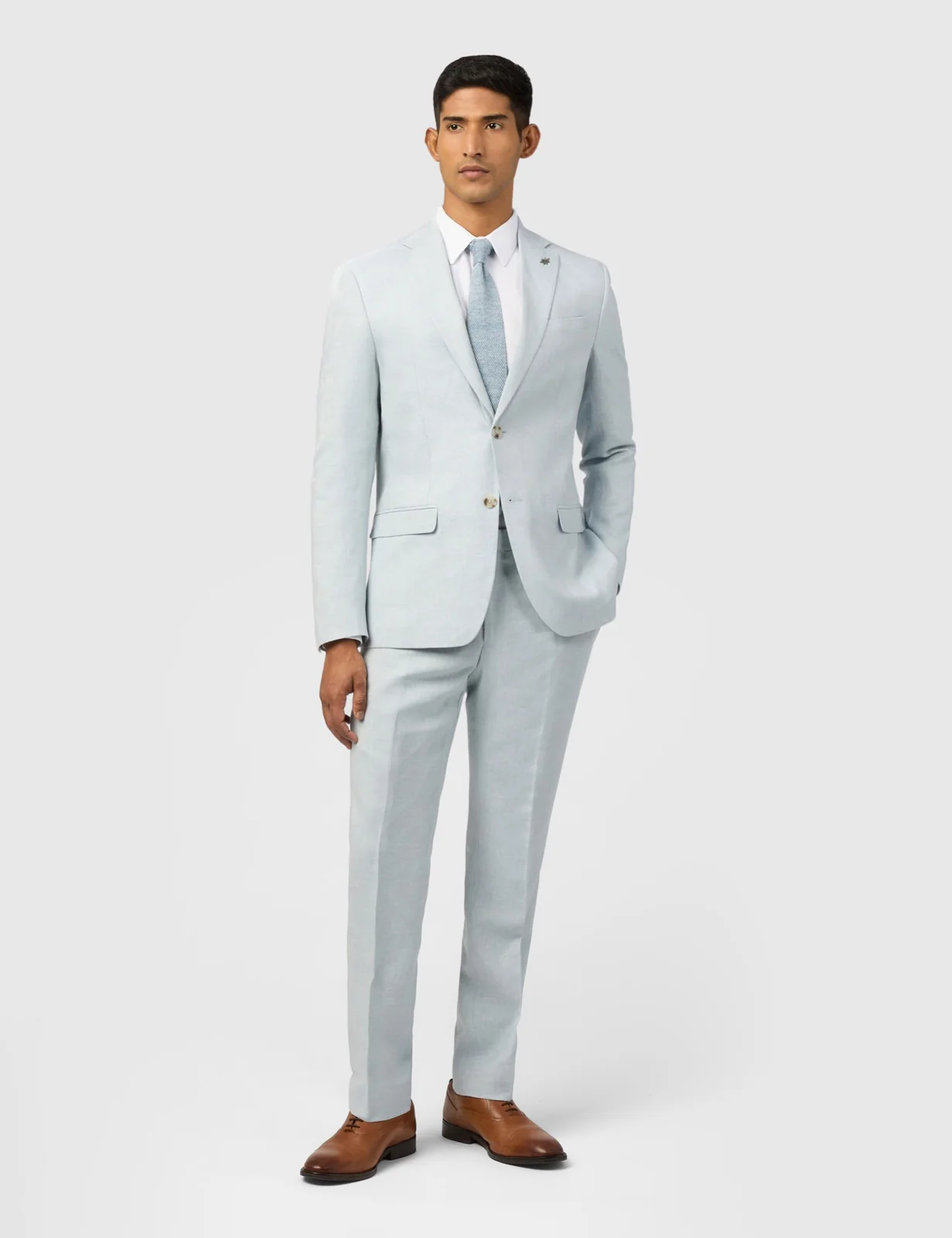 Slim Fit Linen Rich Single Breasted Suit Jacket thumbnail 2