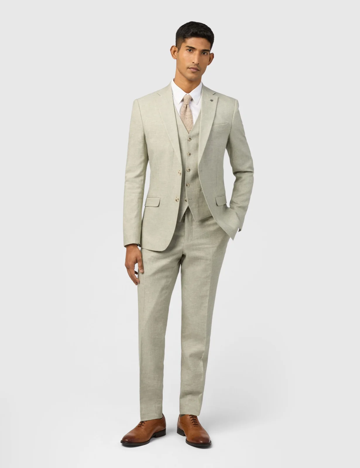 Slim Fit Linen Rich Textured Blazer thumbnail 4