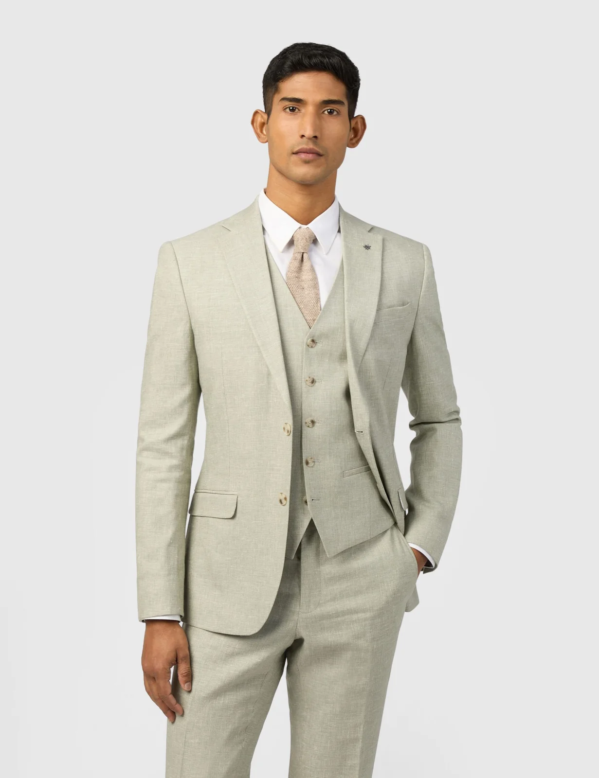 Slim Fit Linen Rich Textured Blazer primary image
