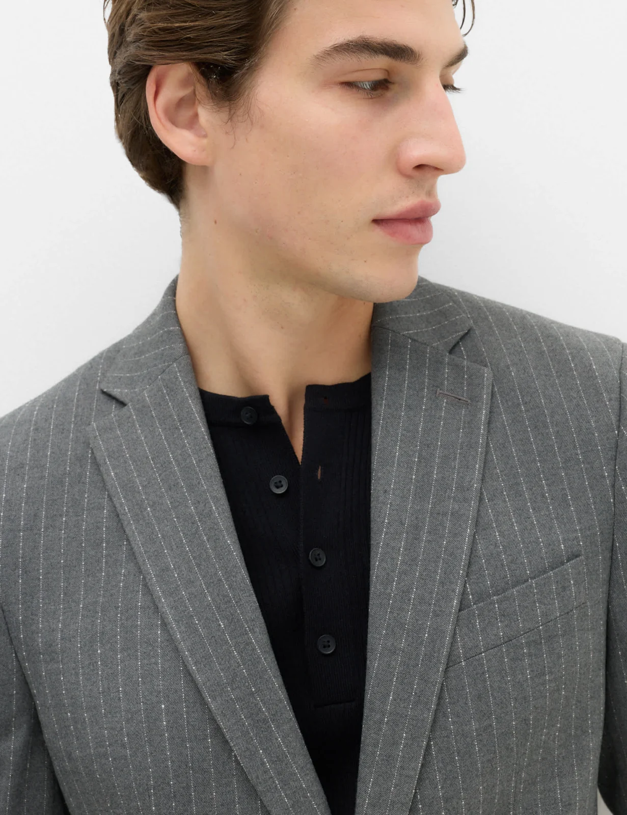 Slim Fit Pin Stripe Stretch Suit Jacket thumbnail 4