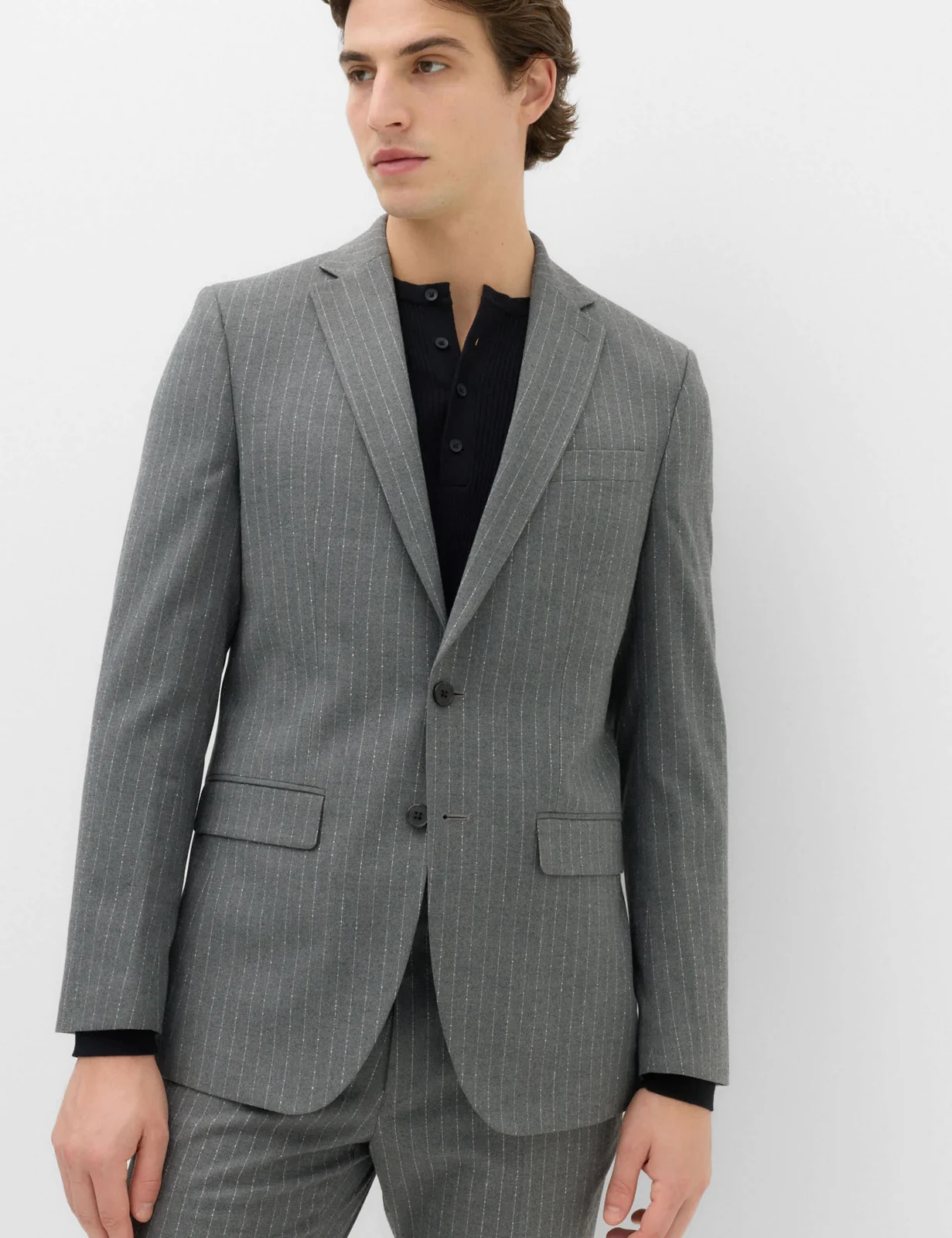 Slim Fit Pin Stripe Stretch Suit Jacket