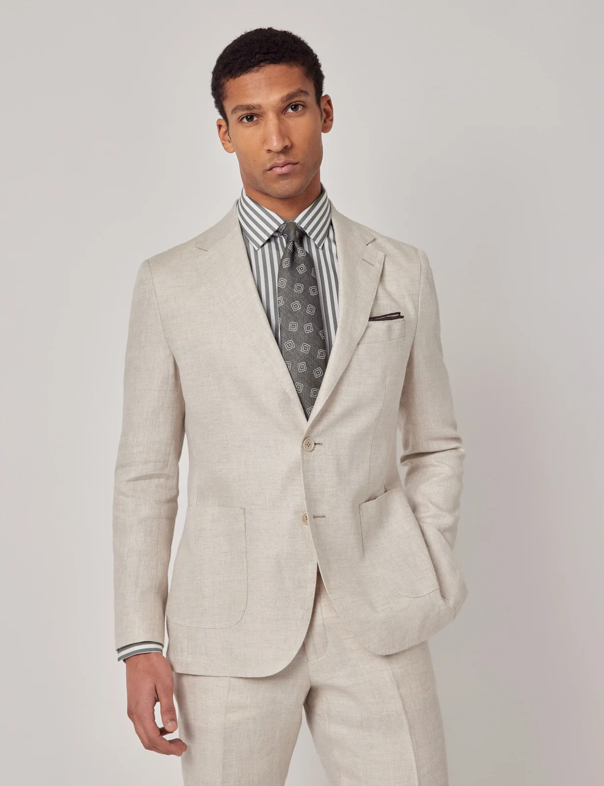 Slim Fit Pure Linen Suit Jacket primary image