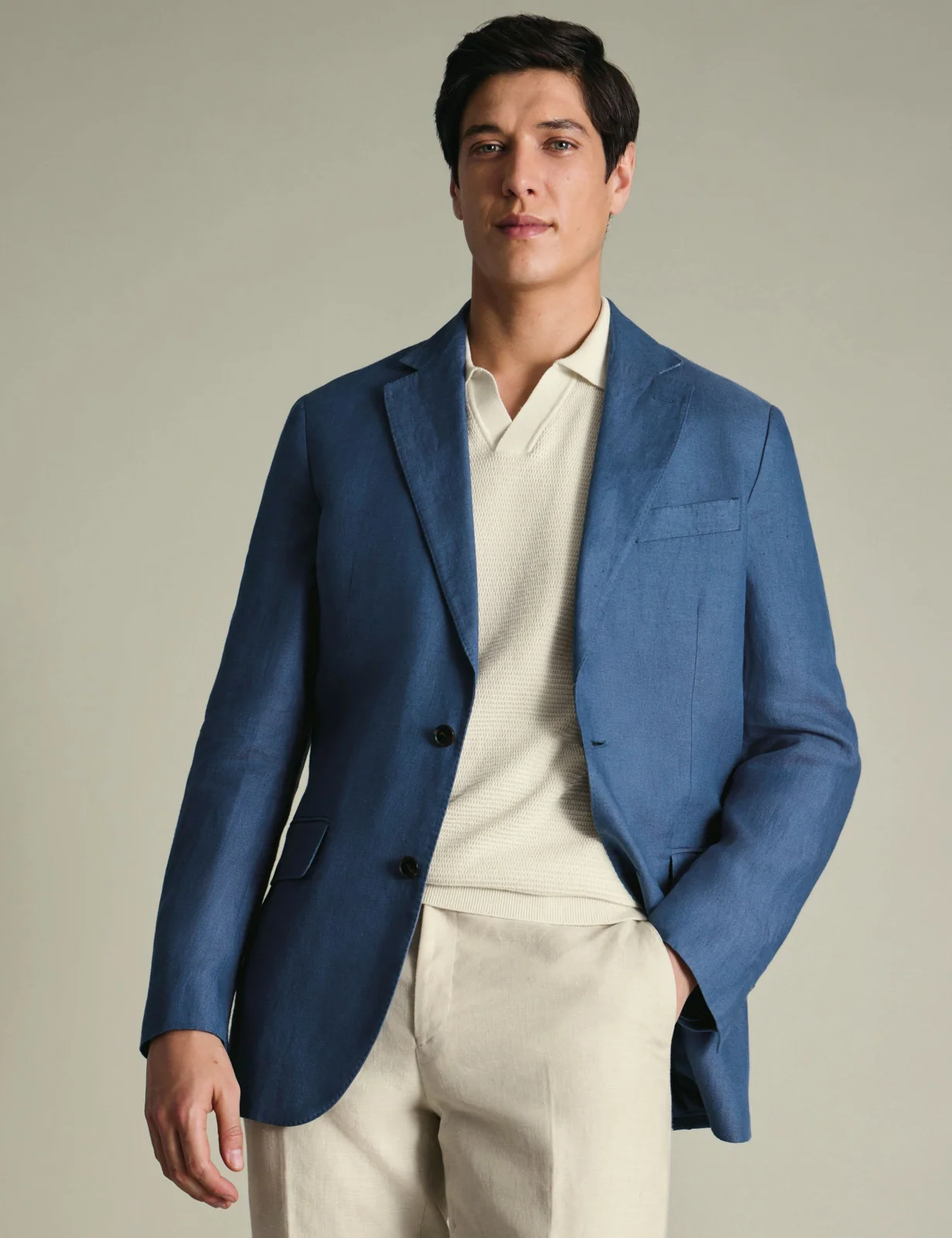 Slim Fit Pure Linen Twill Blazer primary image