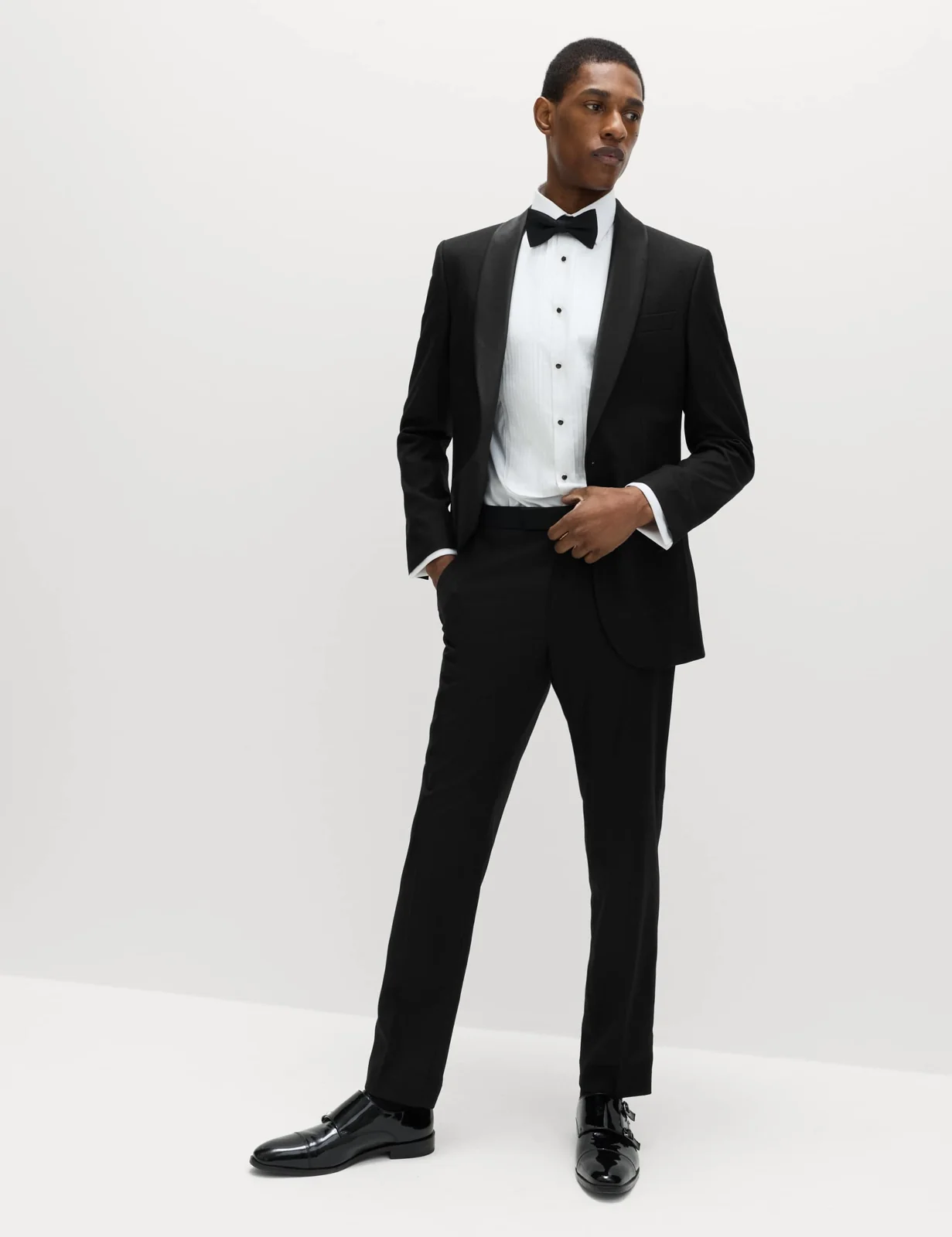 Slim Fit Shawl Collar Stretch Tuxedo Jacket thumbnail 4