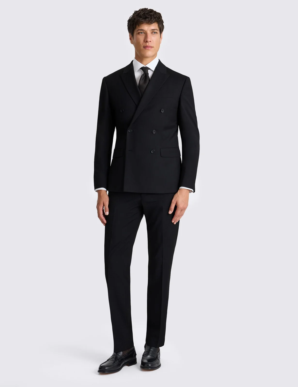 Slim Fit Stretch Double Breasted Suit Jacket thumbnail 3