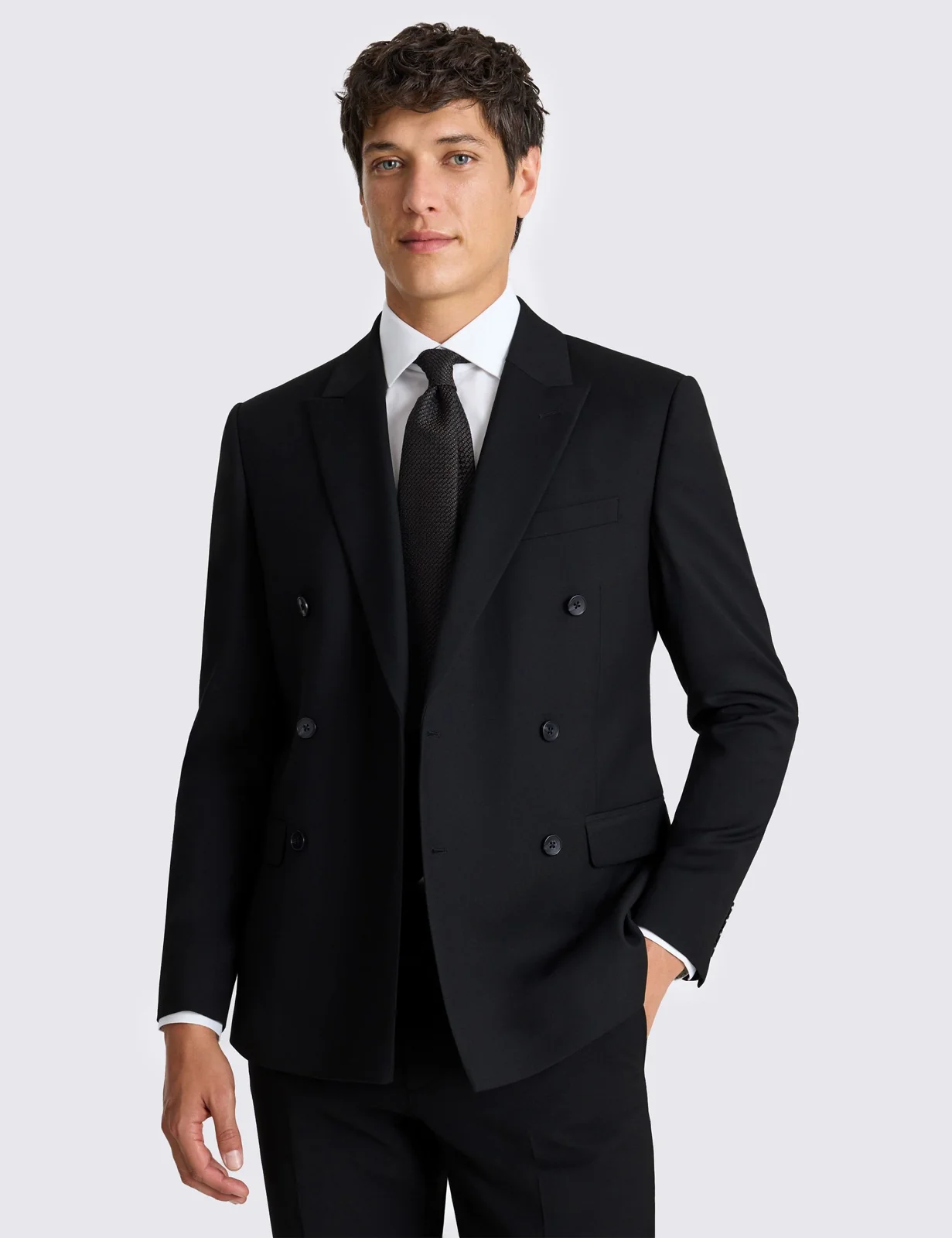Slim Fit Stretch Double Breasted Suit Jacket primary image