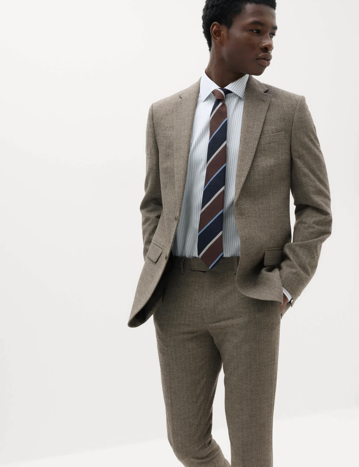 Slim Fit Striped Stretch Suit Jacket