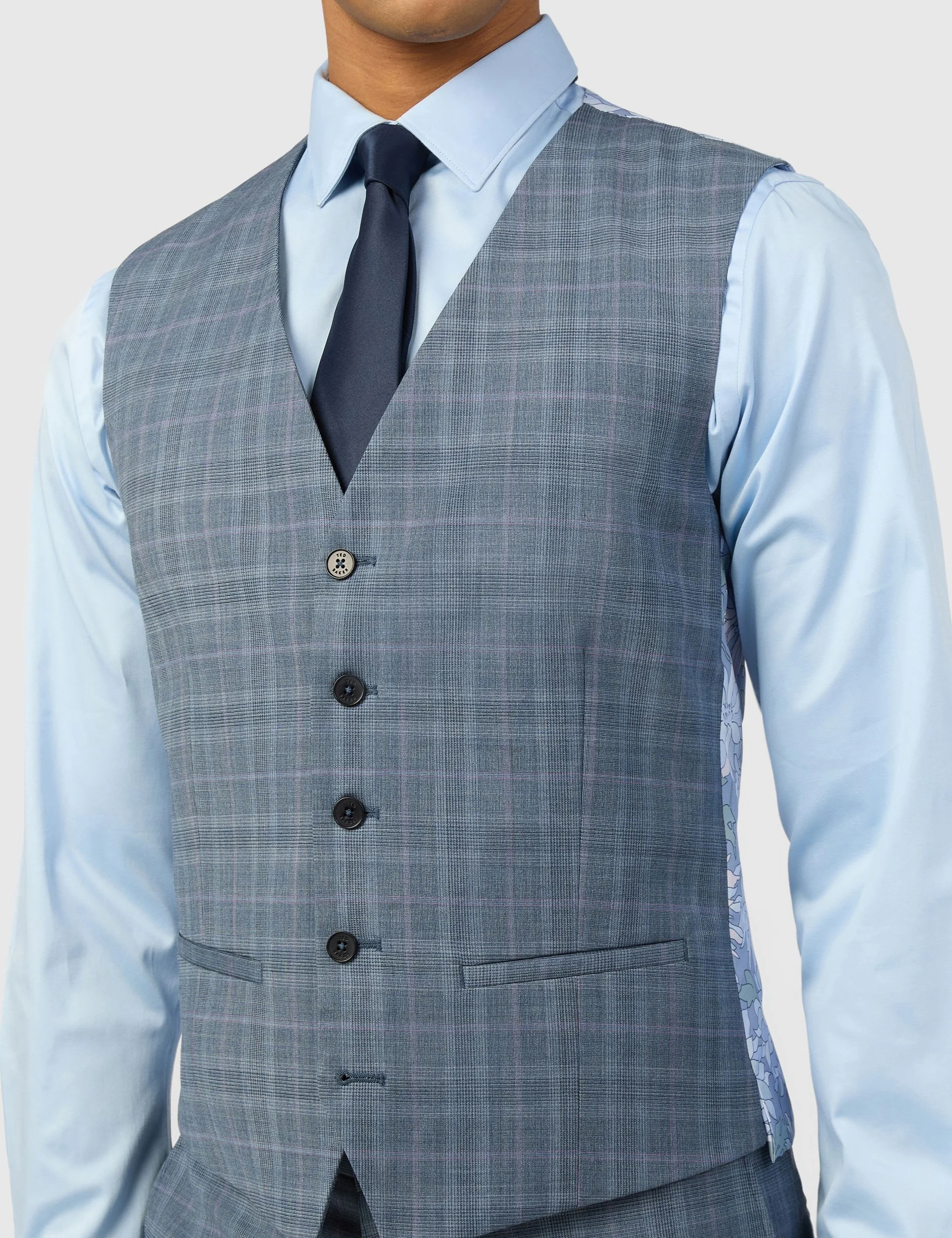 Slim Fit Wool Rich Check Suit thumbnail 5