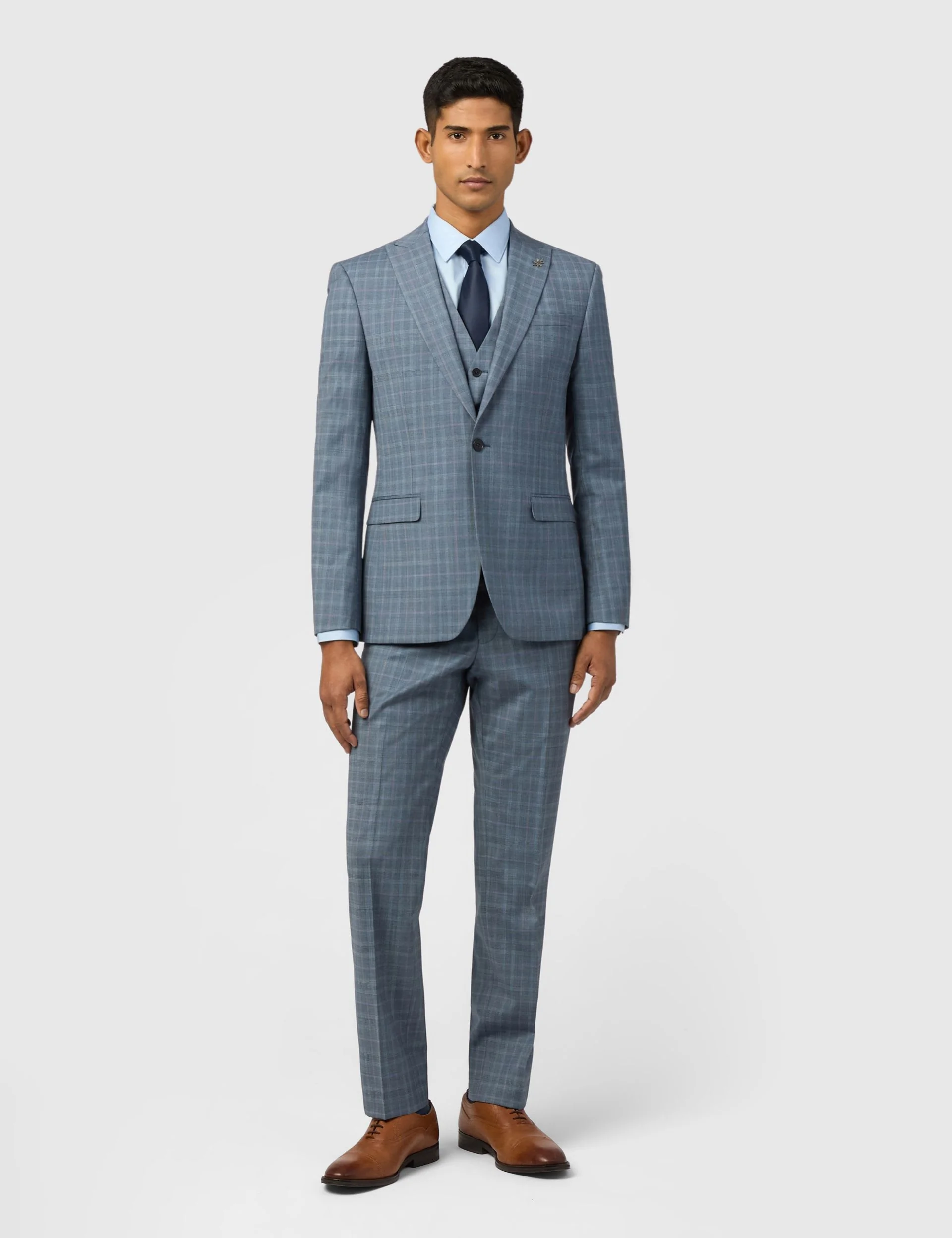 Slim Fit Wool Rich Check Suit thumbnail 6