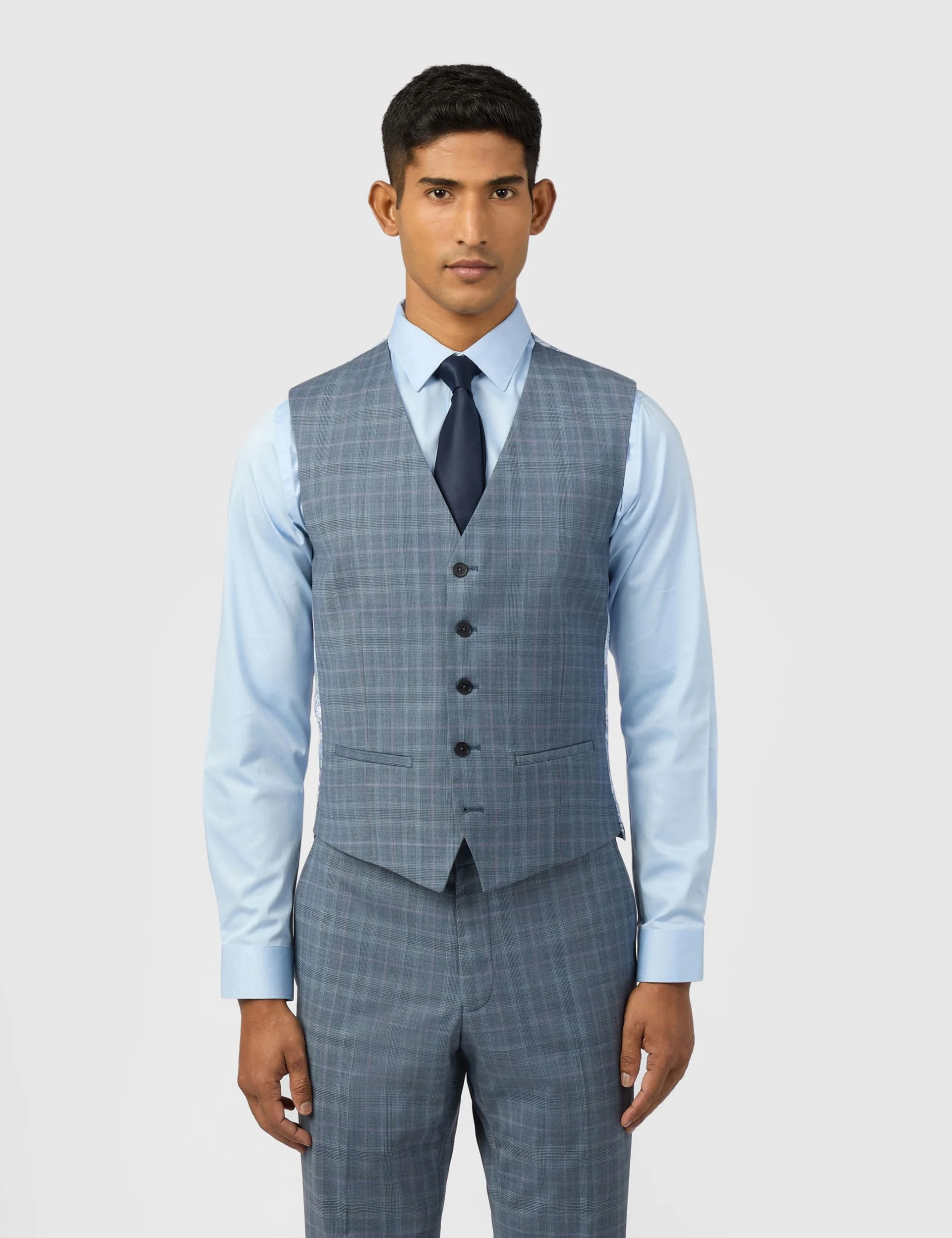 Slim Fit Wool Rich Check Suit