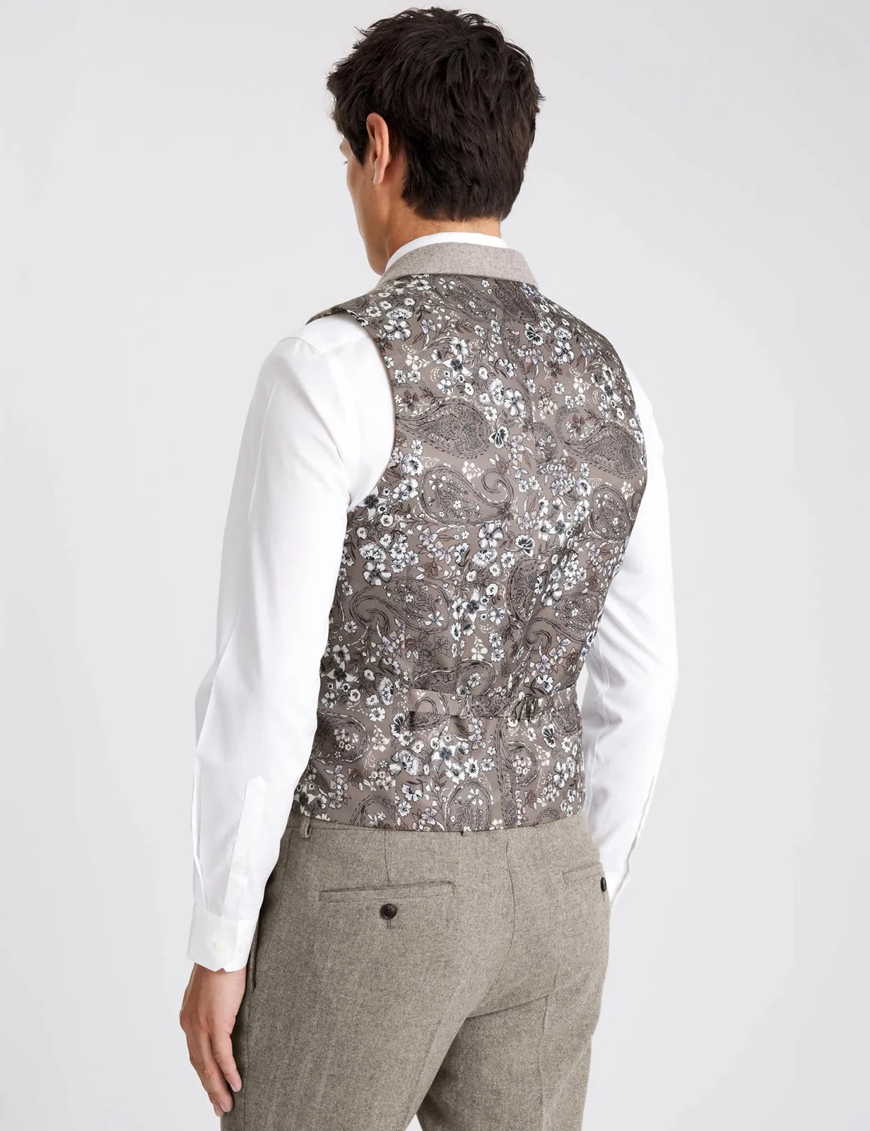 Slim Fit Wool Rich Donegal Waistcoat thumbnail 3