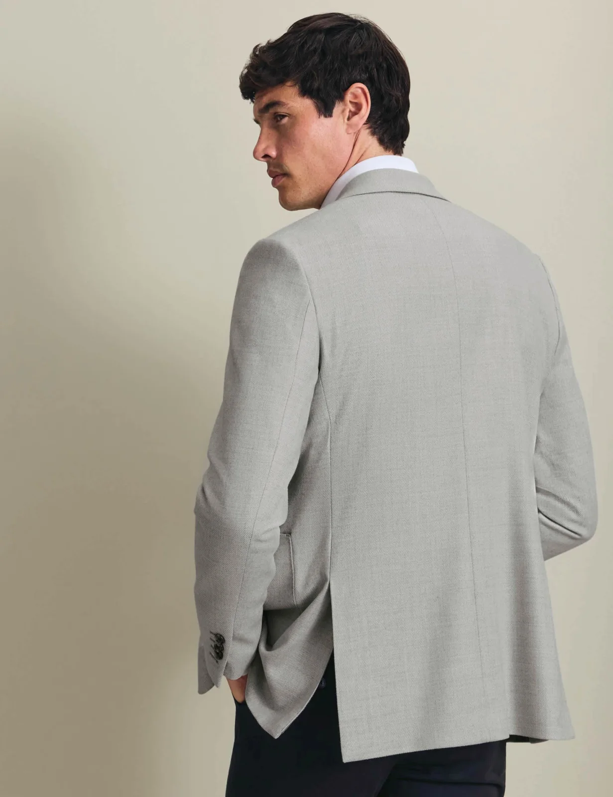 Slim Fit Wool Rich Jacket With Silk thumbnail 4