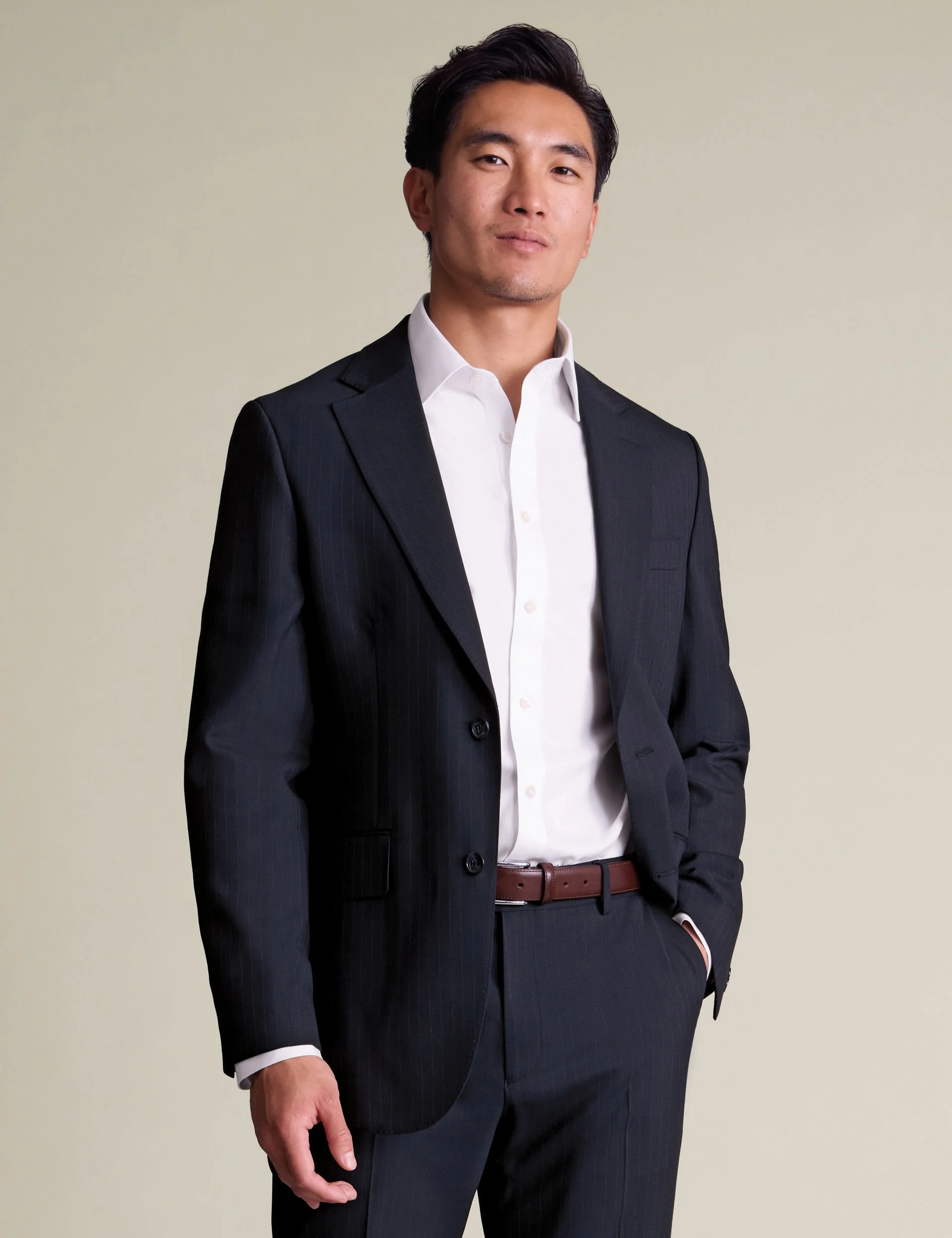 Slim Fit Wool Rich Pinstripe Suit