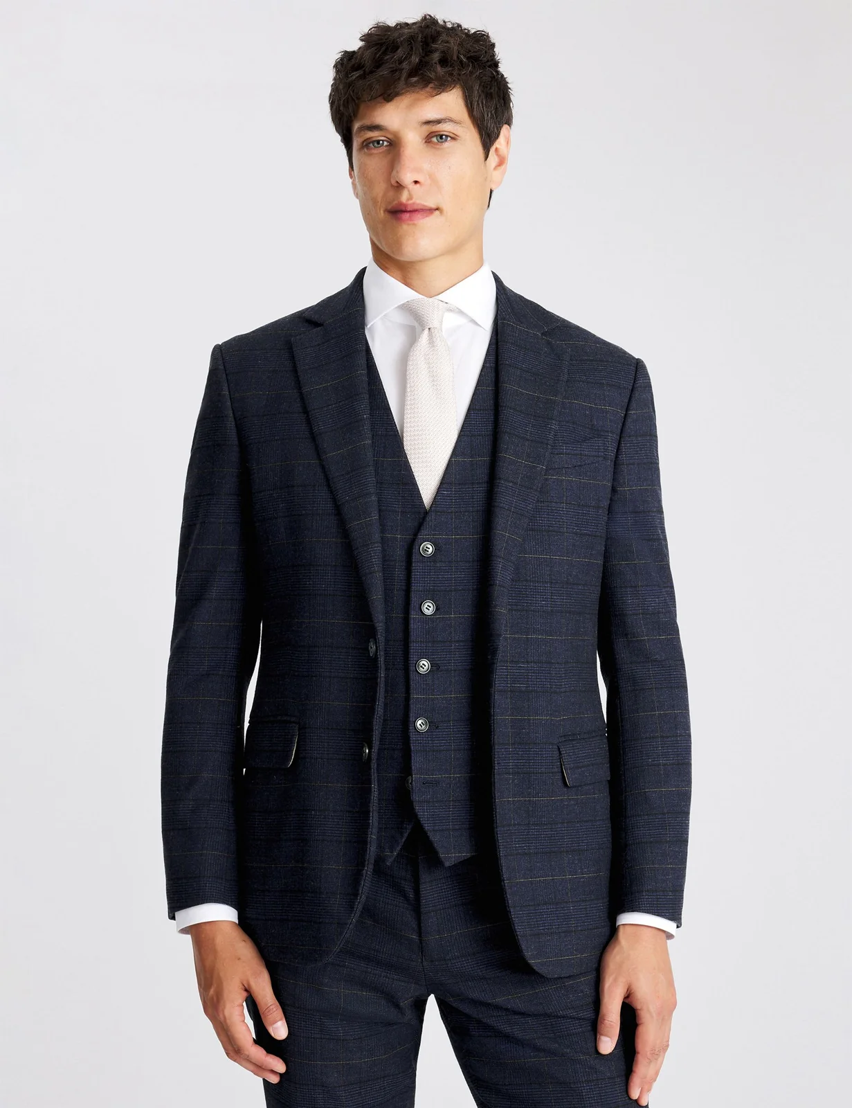 Tailored Fit Check Suit Jacket thumbnail 4