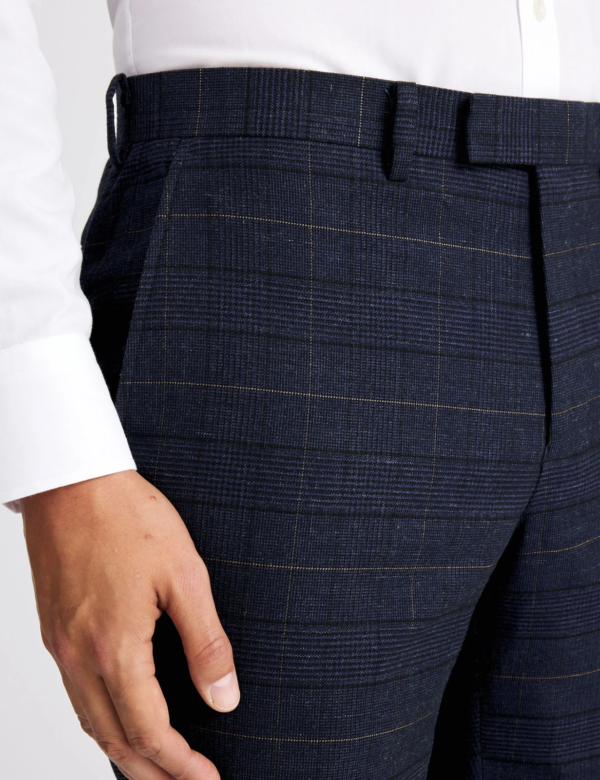 Tailored Fit Check Suit Trousers thumbnail 2