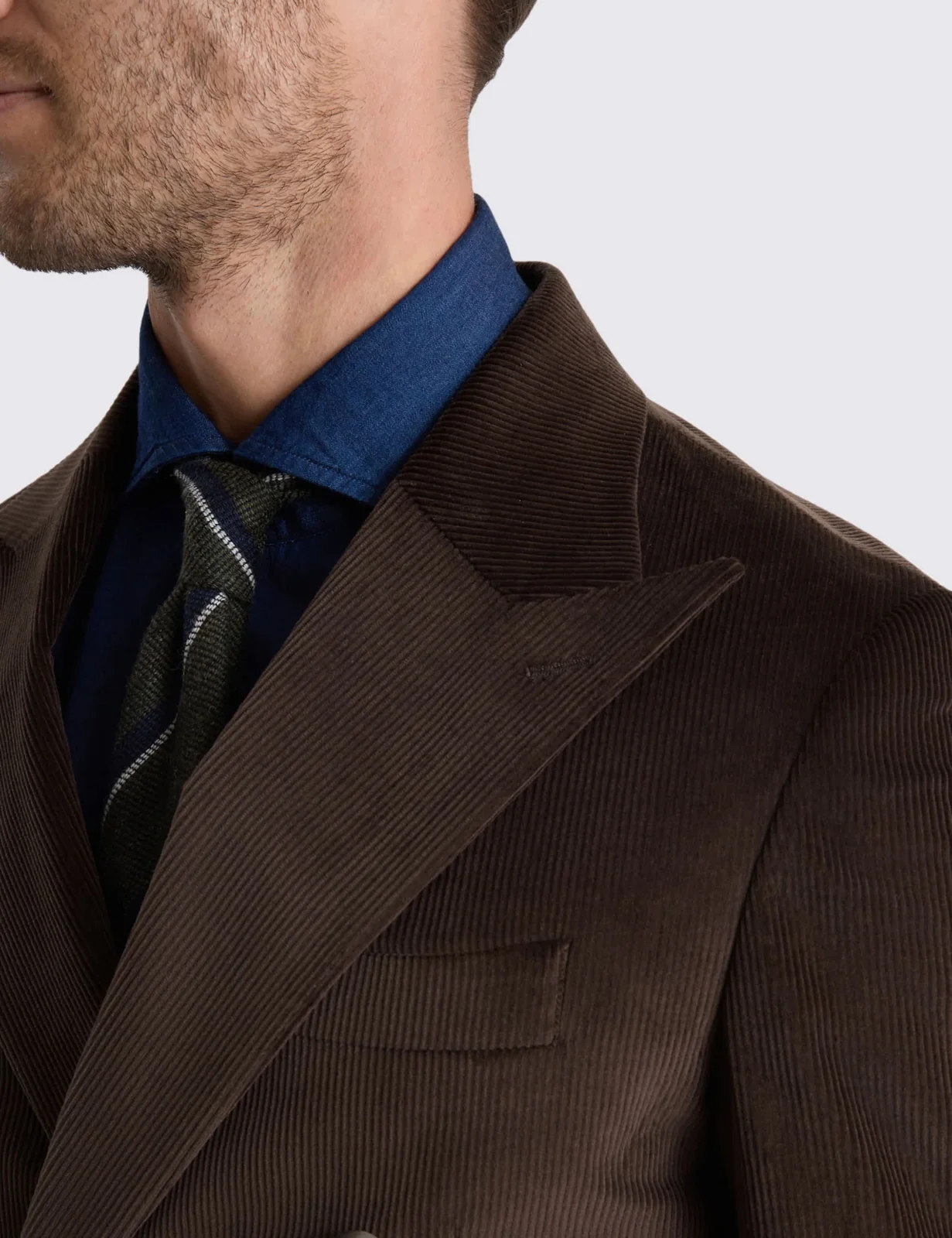 Tailored Fit Cord Double Breasted Suit Jacket thumbnail 4