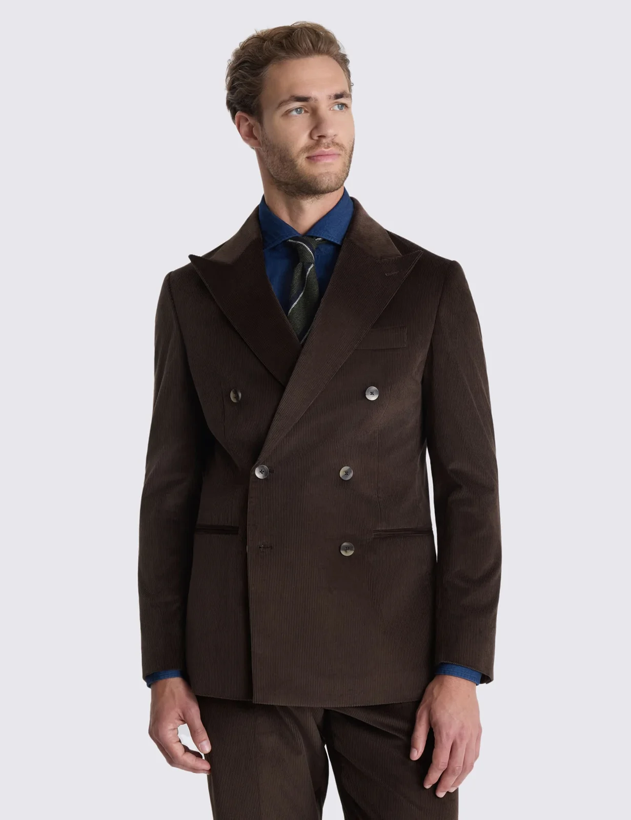 Tailored Fit Cord Double Breasted Suit Jacket primary image