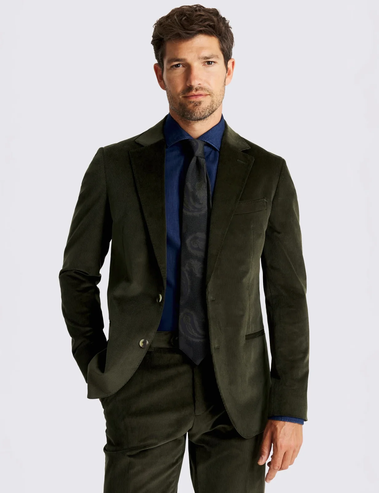 Tailored Fit Corduroy Suit Jacket