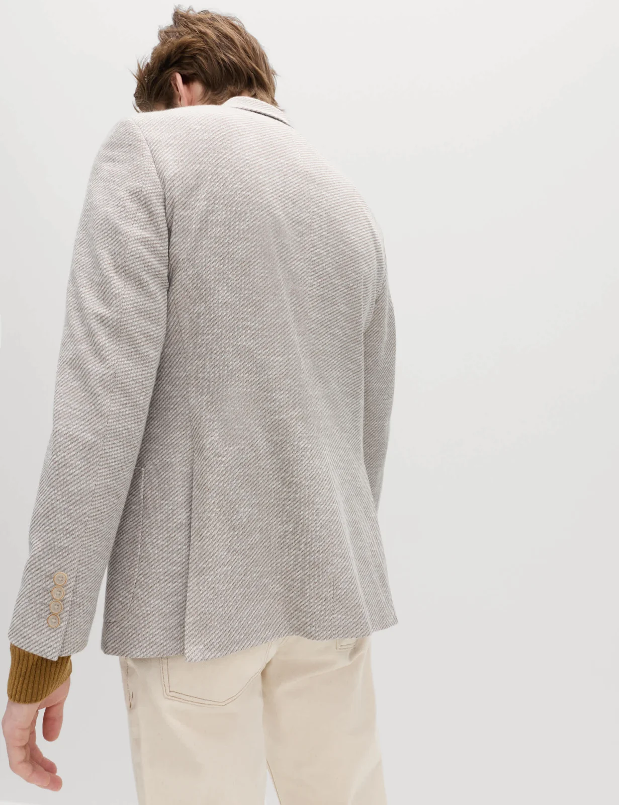 Tailored Fit Cotton Blend Textured Stretch Blazer thumbnail 3