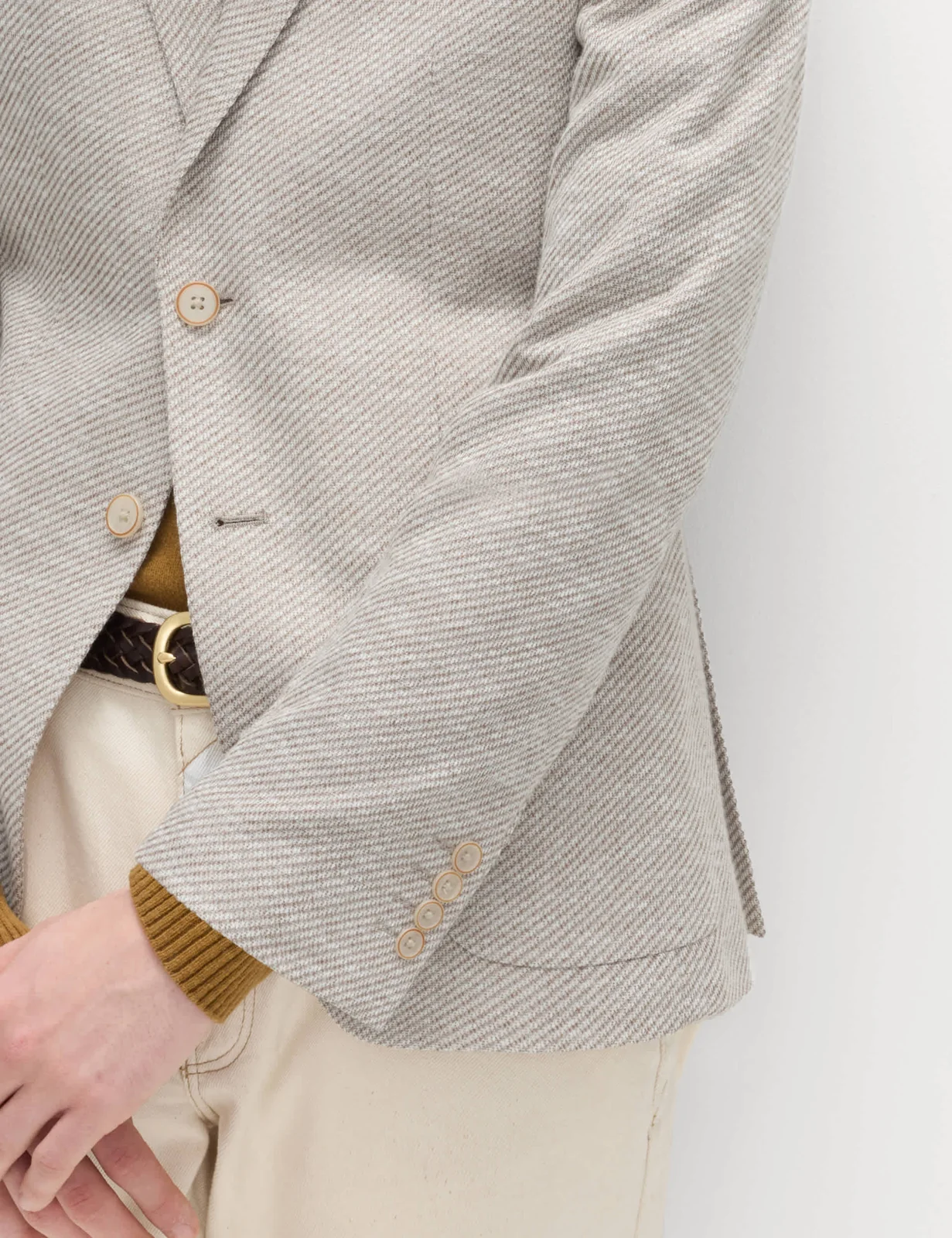 Tailored Fit Cotton Blend Textured Stretch Blazer thumbnail 4