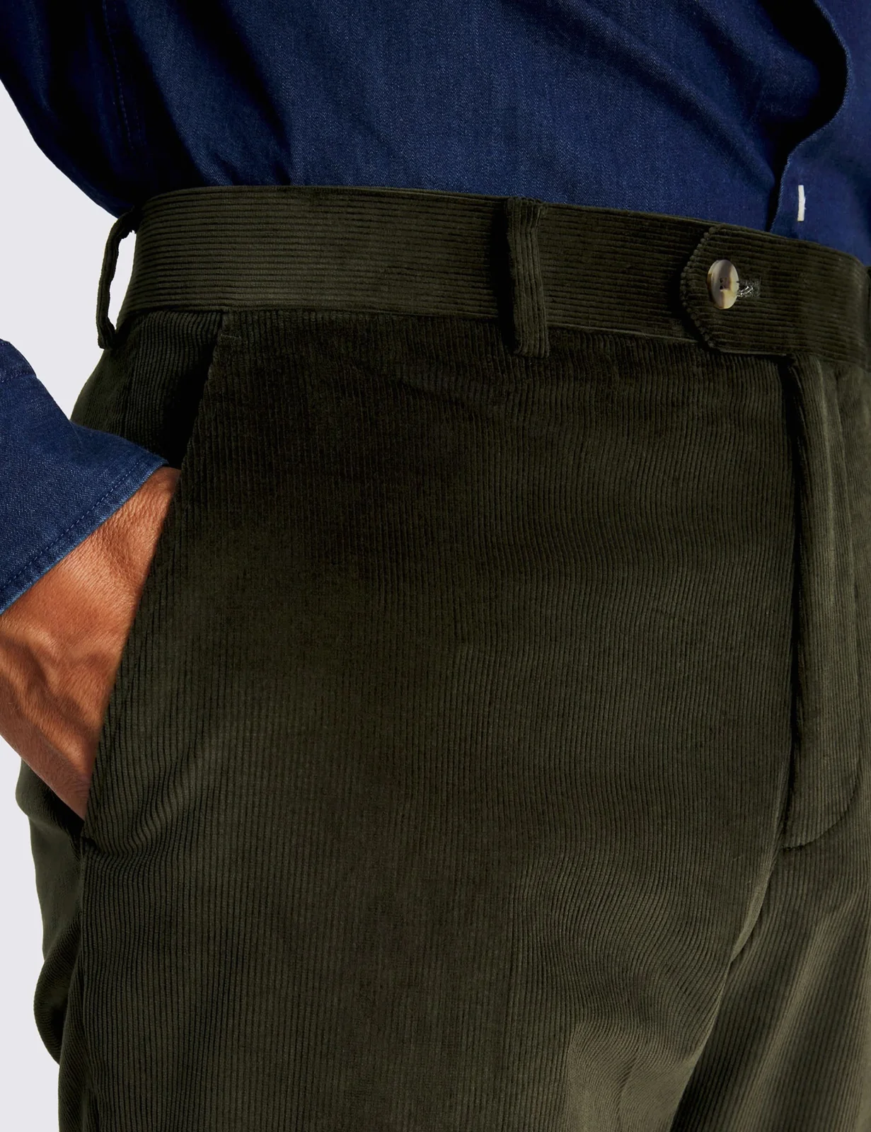 Tailored Fit Cotton Rich Corduroy Trousers thumbnail 3