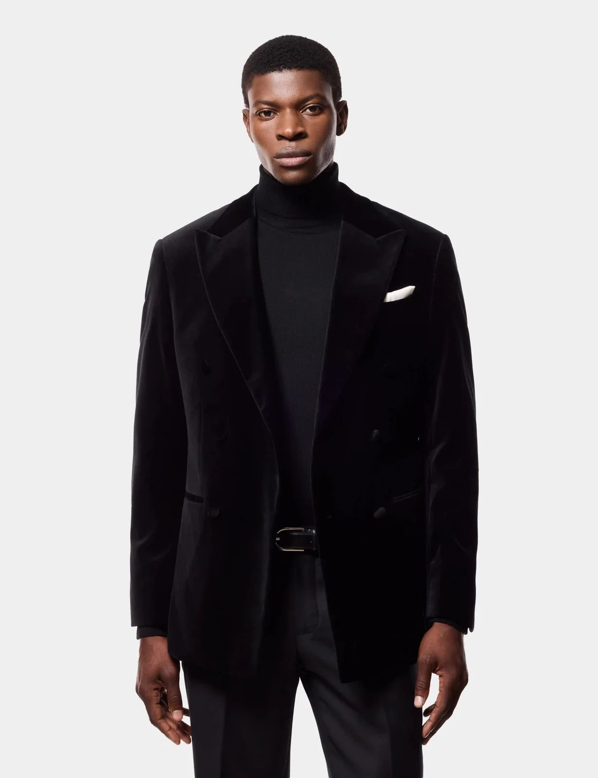Tailored Fit Cotton Rich Double Breasted Tuxedo Jacket primary image