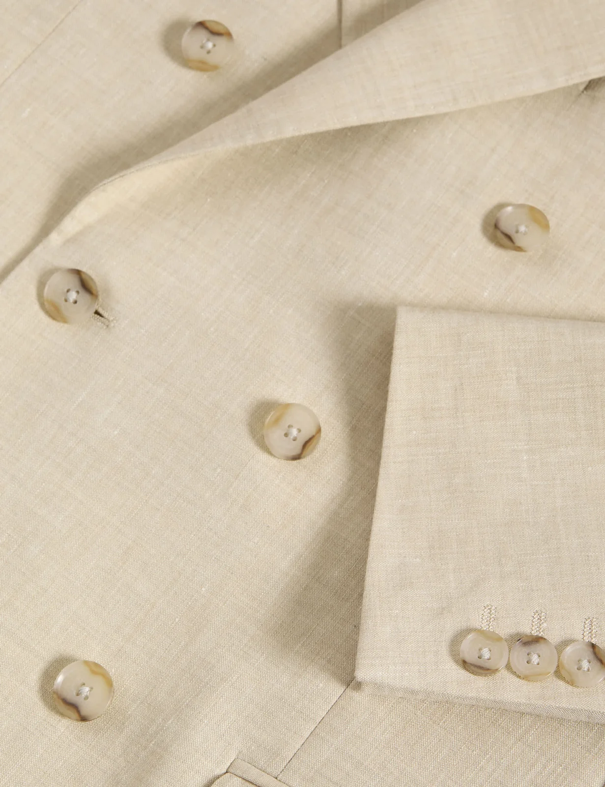 Tailored Fit Italian Performance Linen Blend Double Breasted Suit Jacket thumbnail 3