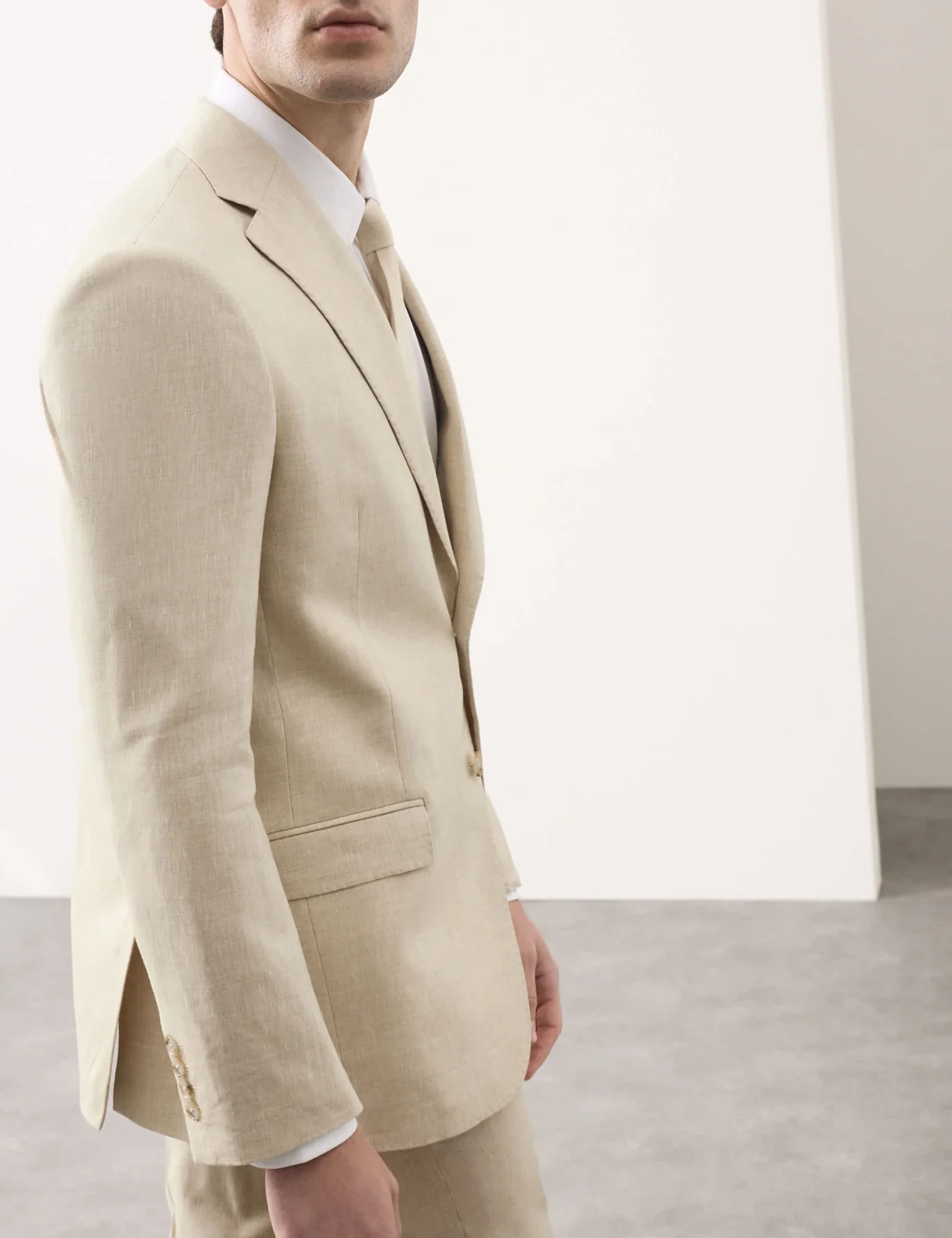 Tailored Fit Italian Performance Linen Blend Suit Jacket thumbnail 4
