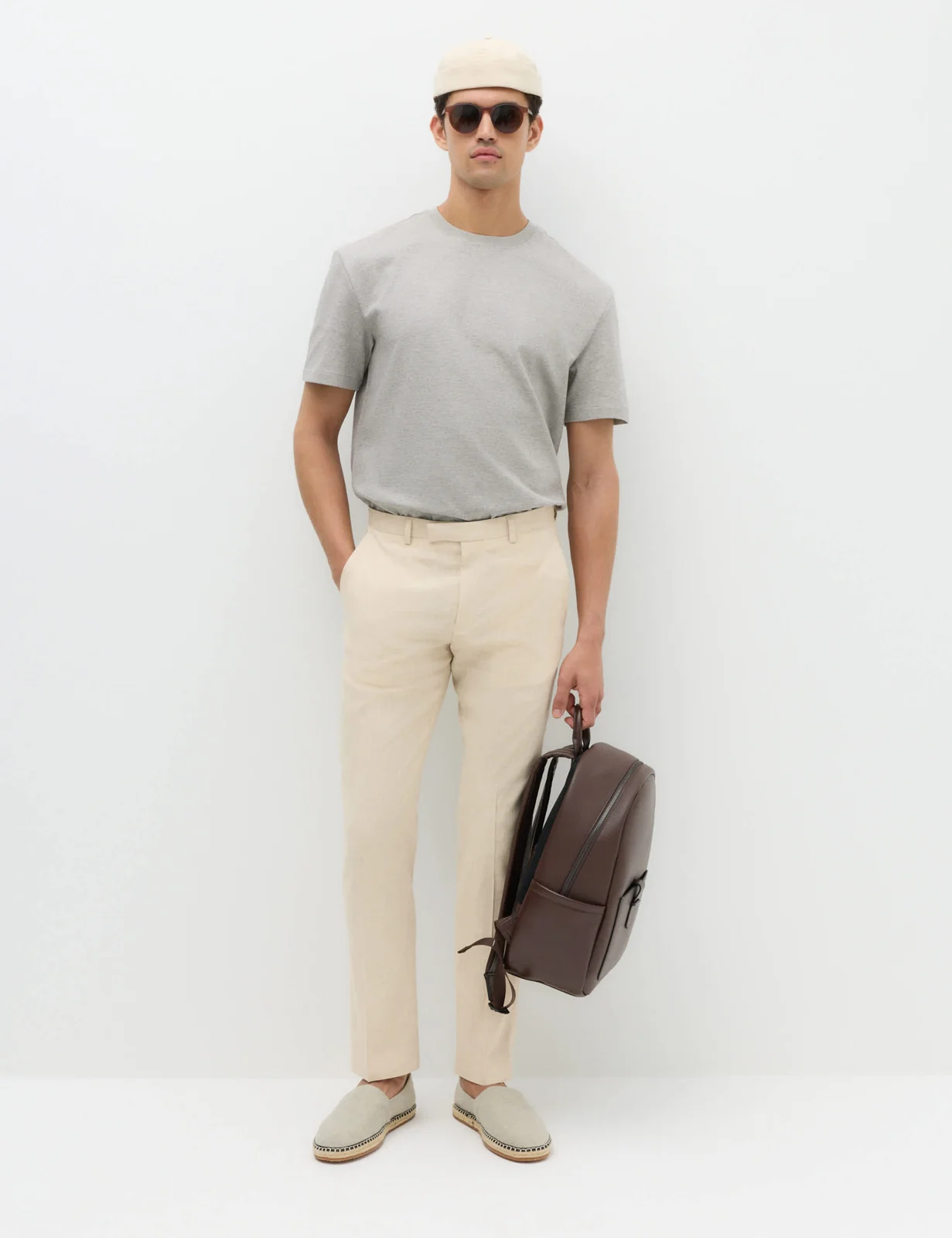 Tailored Fit Italian Performance Linen Blend Suit Trousers