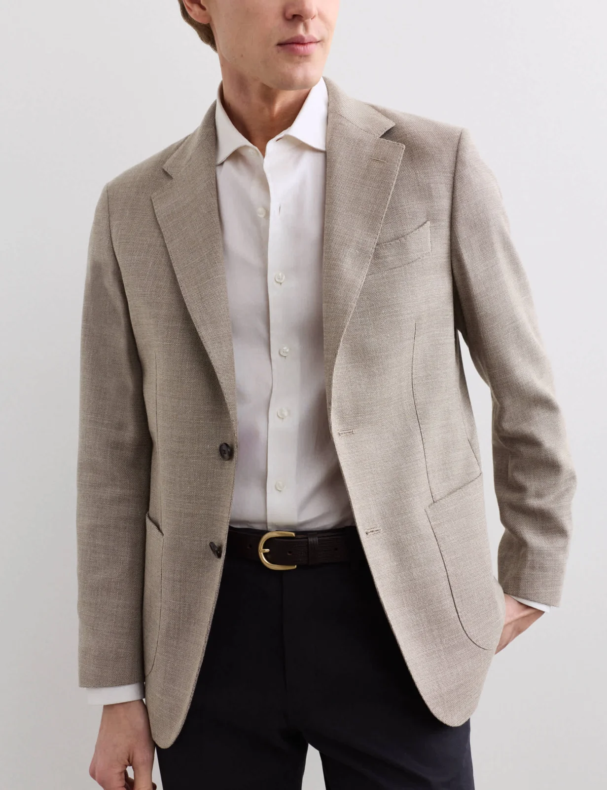 Tailored Fit Italian Wool Rich Blazer with Silk thumbnail 5