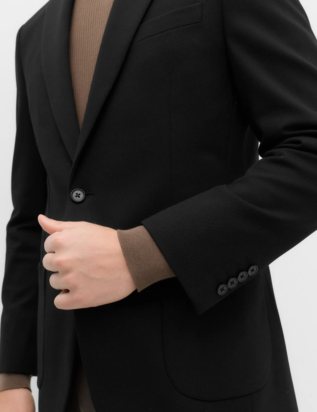 Tailored Fit Jersey Textured Blazer thumbnail 3