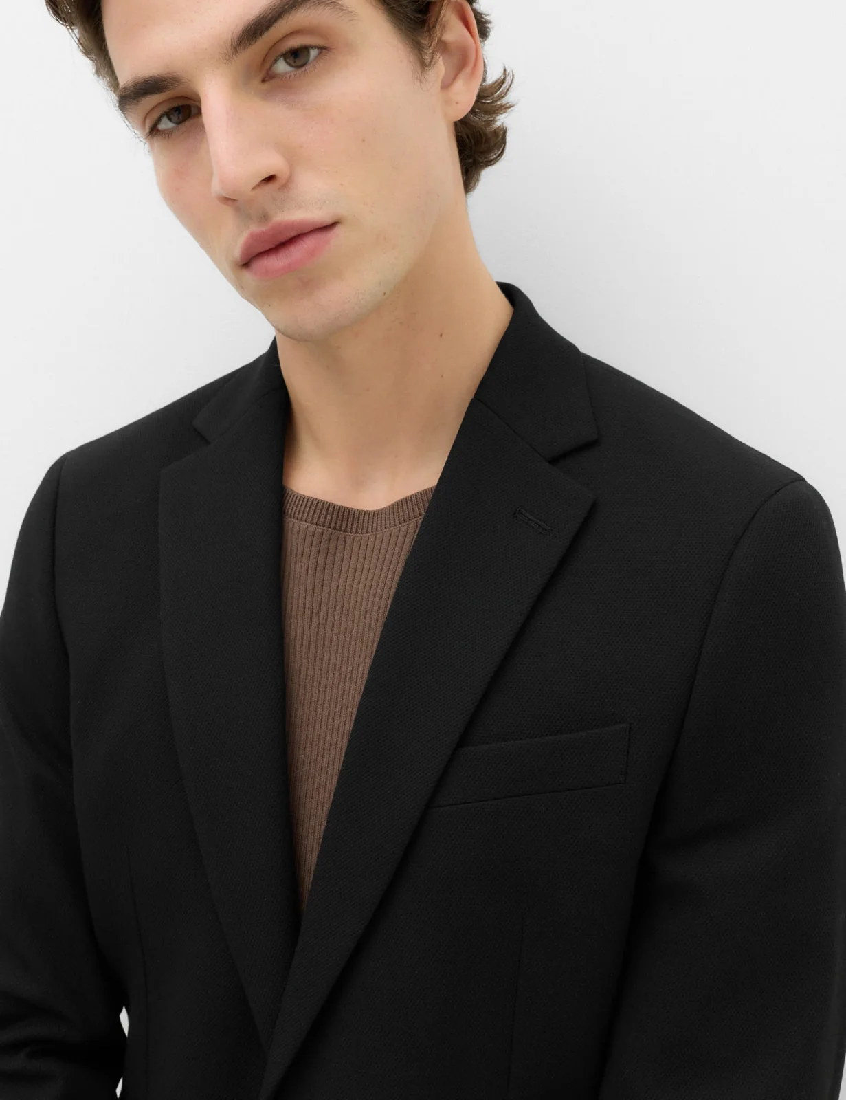 Tailored Fit Jersey Textured Blazer thumbnail 4