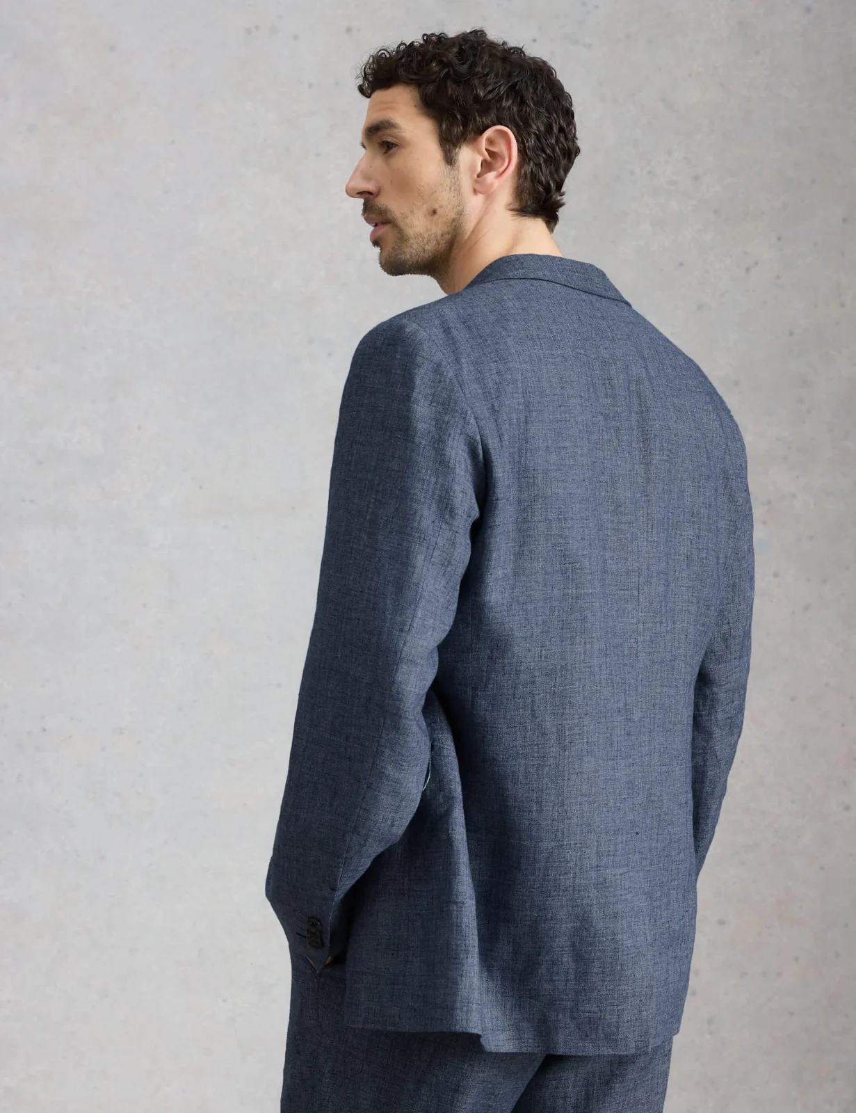 Tailored Fit Linen Cotton Blend Blazer thumbnail 3