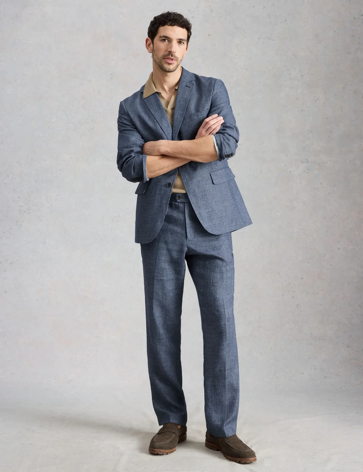 Tailored Fit Linen Cotton Blend Blazer thumbnail 4