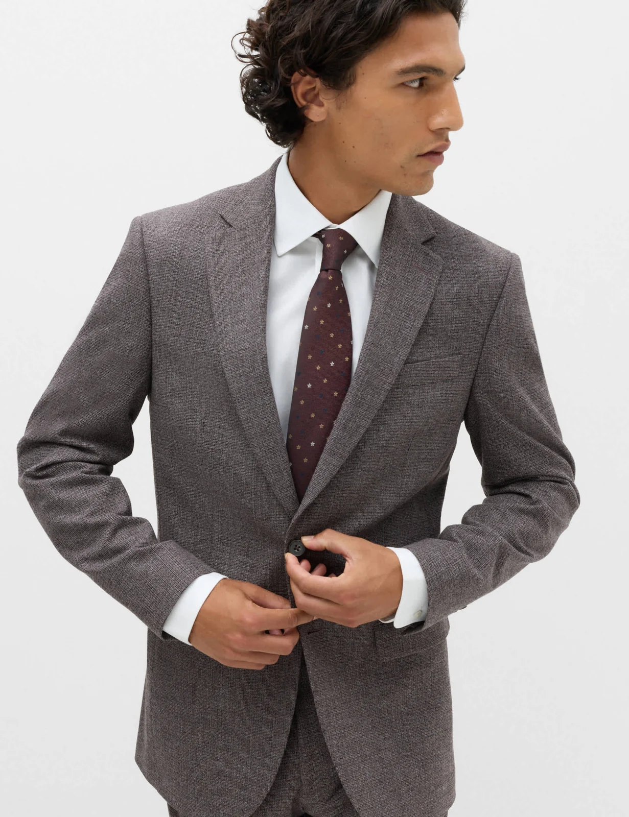 Tailored Fit Micro Check Suit Jacket primary image