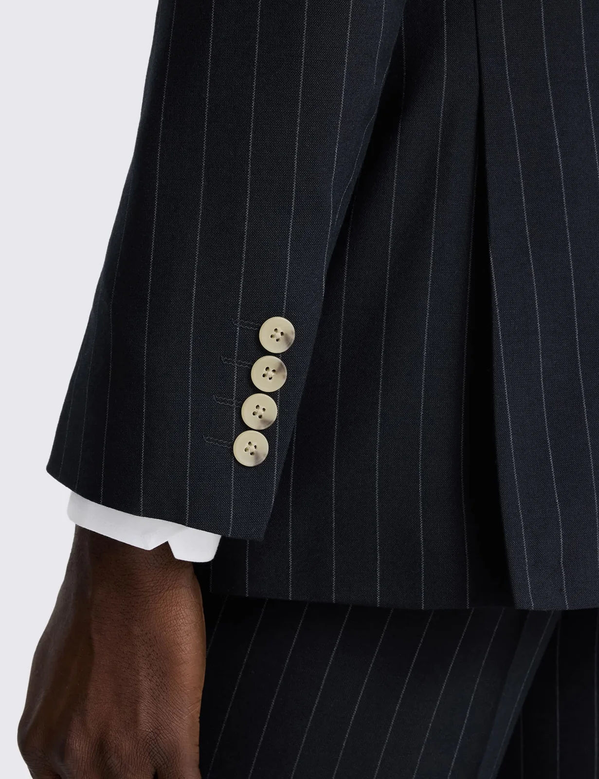 Tailored Fit Pinstripe Double Breasted Suit Jacket thumbnail 4