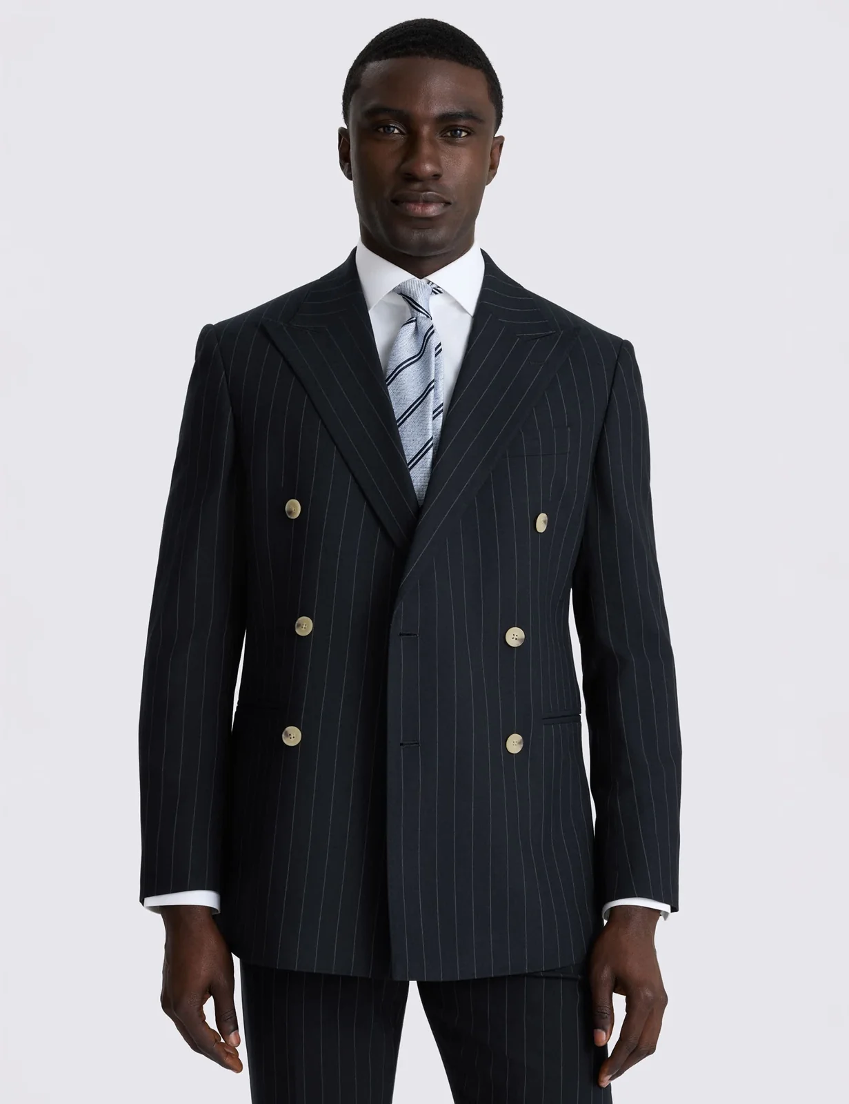 Tailored Fit Pinstripe Double Breasted Suit Jacket primary image