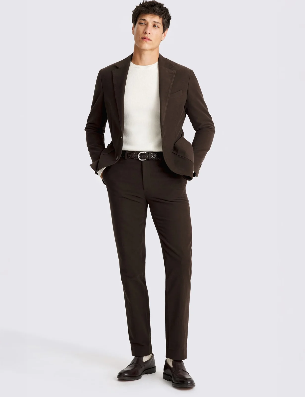 Tailored Fit Pure Cotton Suit Jacket thumbnail 2