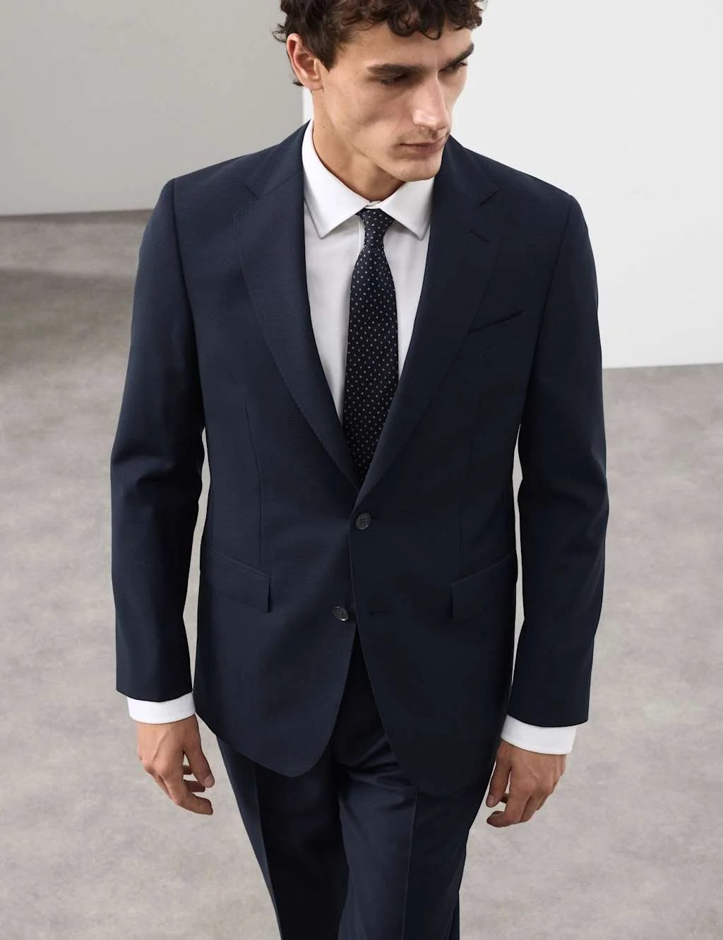 Tailored Fit Pure Wool Check Suit Jacket primary image