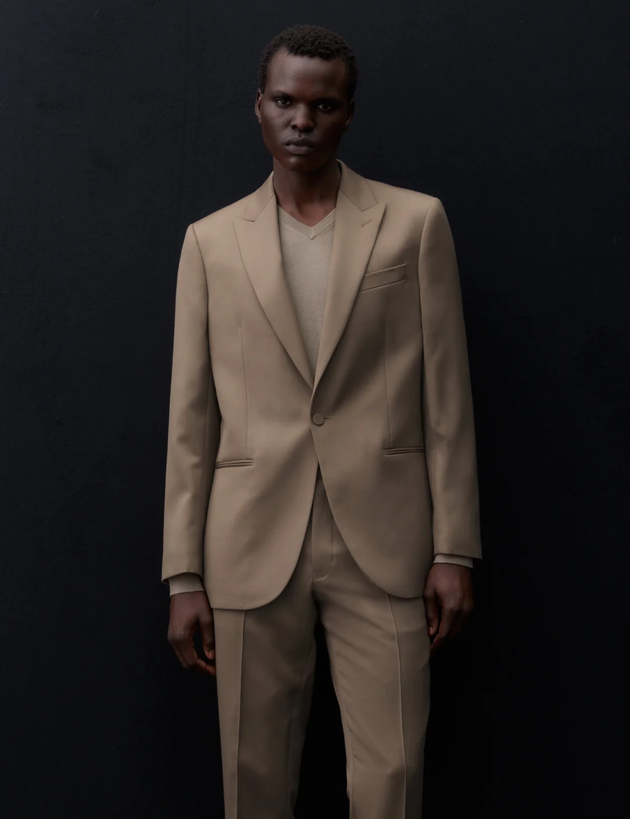 Tailored Fit Sateen Stretch Tuxedo Jacket primary image