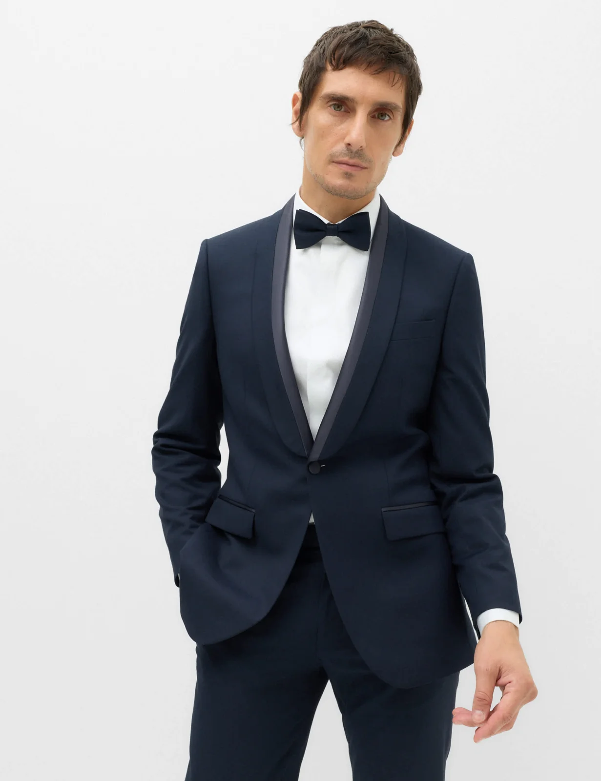 Tailored Fit Shawl Collar Tipped Tux Jacket primary image