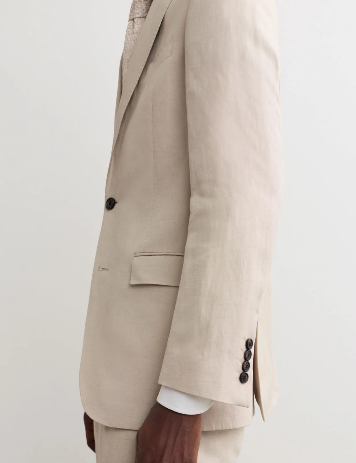Tailored Fit Italian Silk & Linen Suit Jacket thumbnail 4