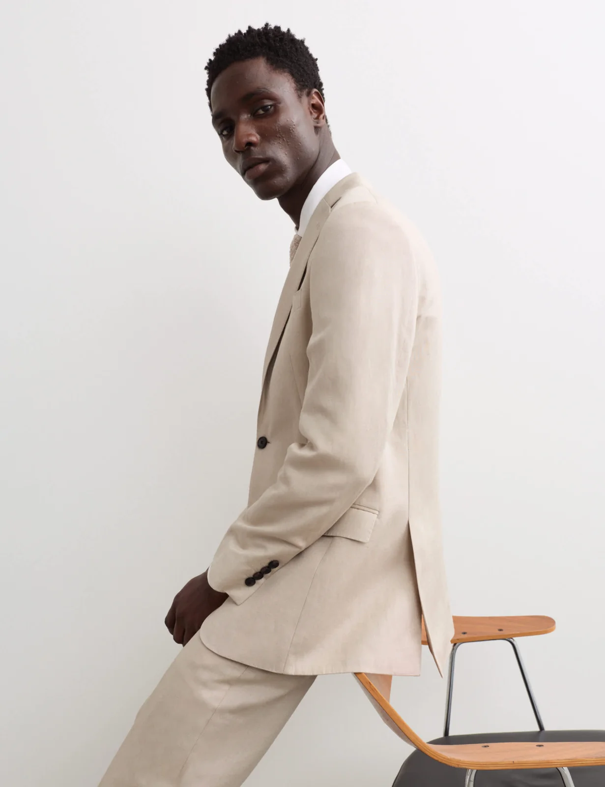 Tailored Fit Italian Silk & Linen Suit Jacket thumbnail 6