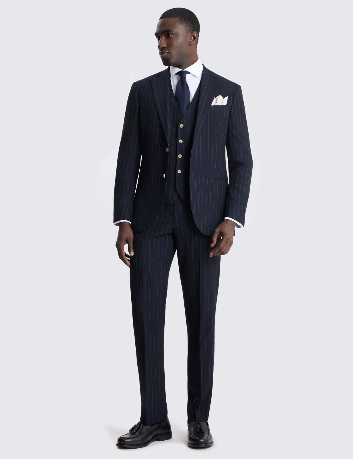 Tailored Fit Striped Stretch Suit Jacket thumbnail 4