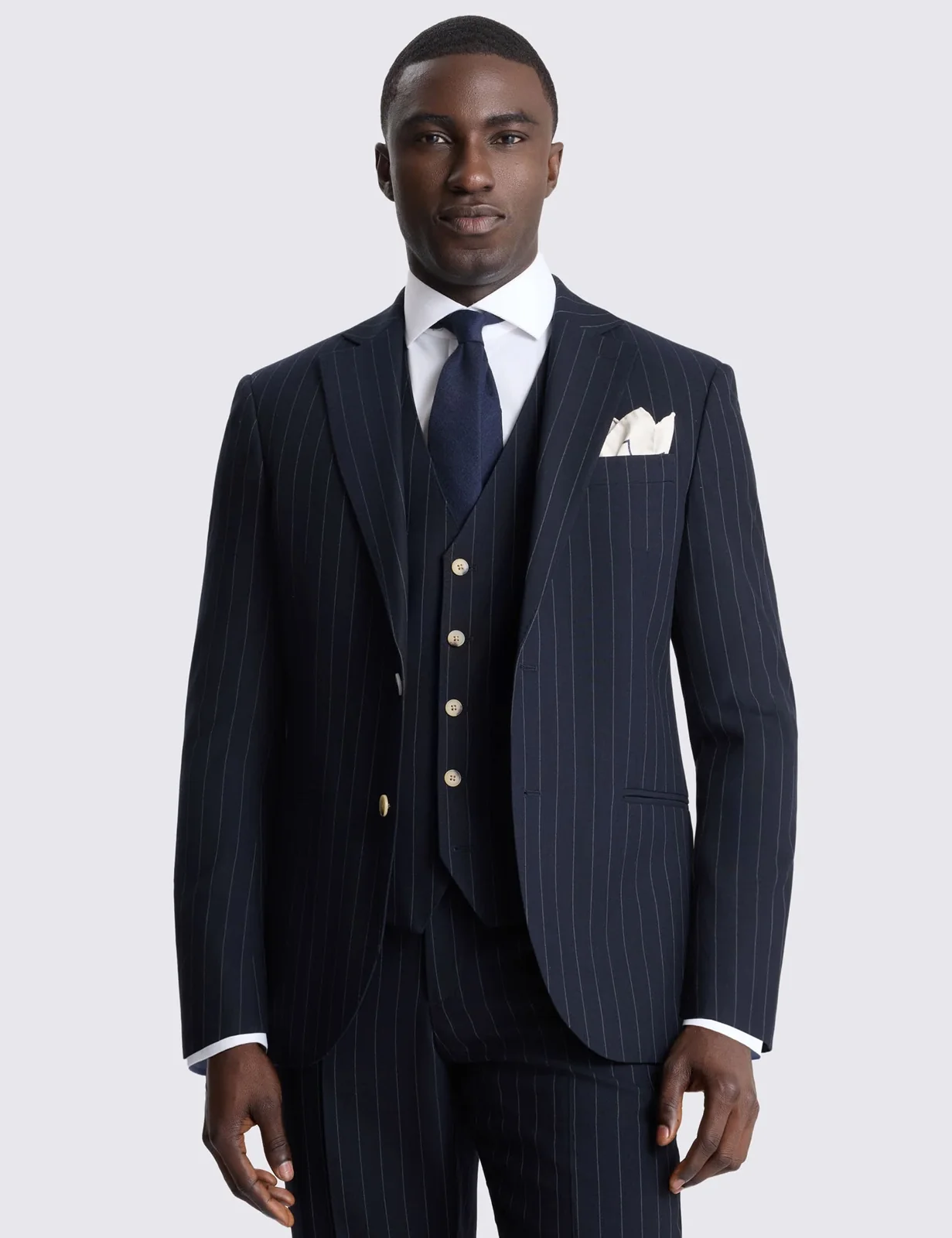Tailored Fit Striped Stretch Suit Jacket thumbnail 5