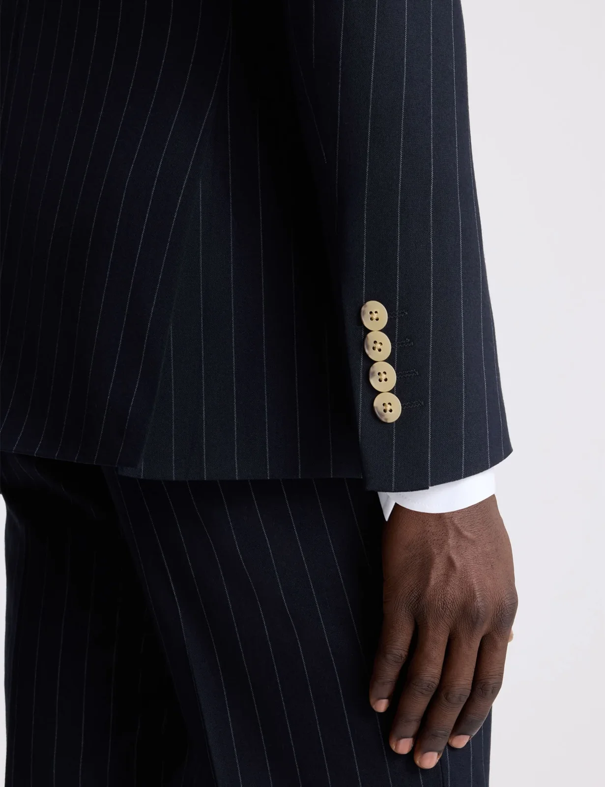 Tailored Fit Striped Stretch Suit Jacket thumbnail 7