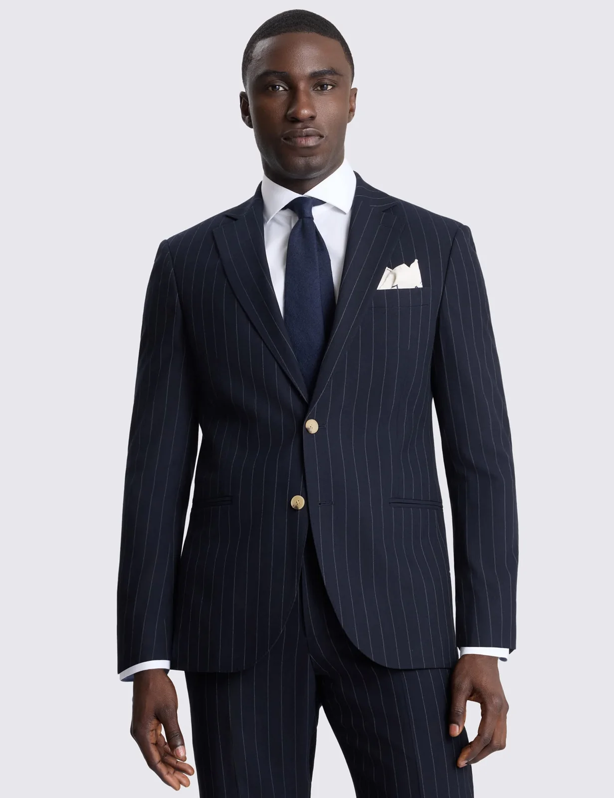Tailored Fit Striped Stretch Suit Jacket