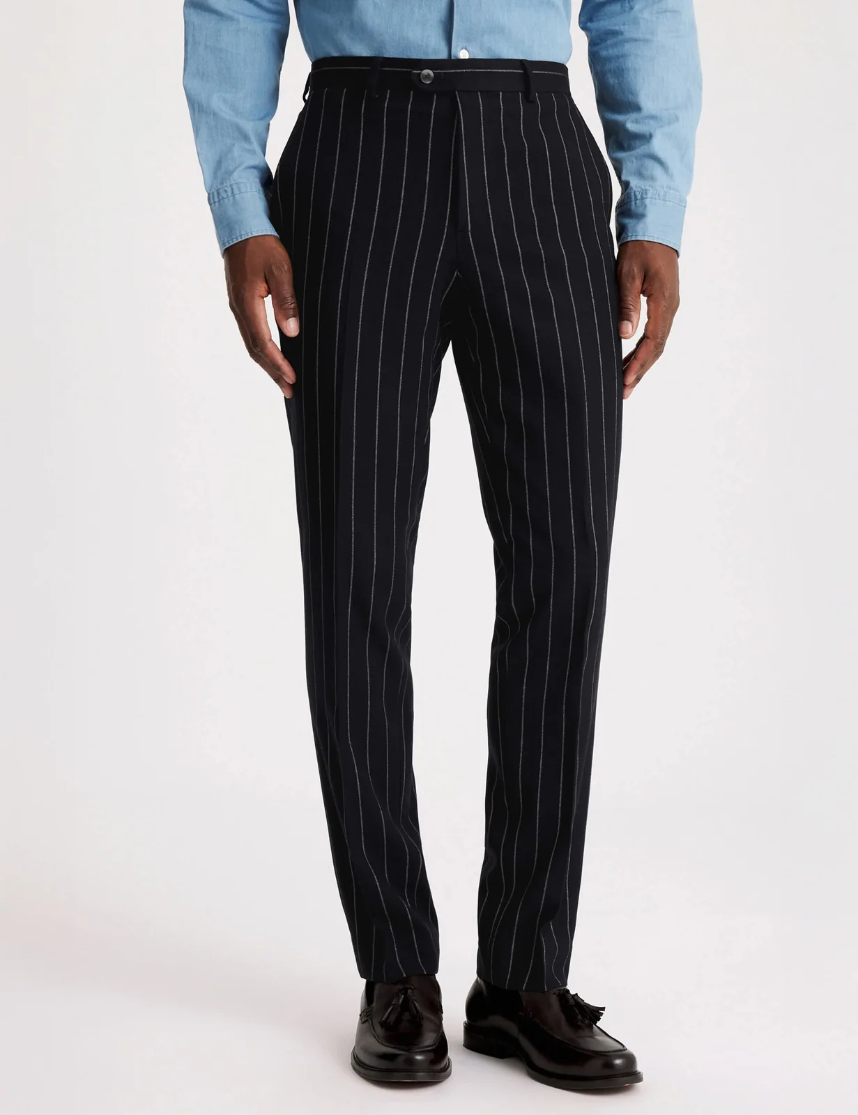 Tailored Fit Striped Suit Trousers primary image